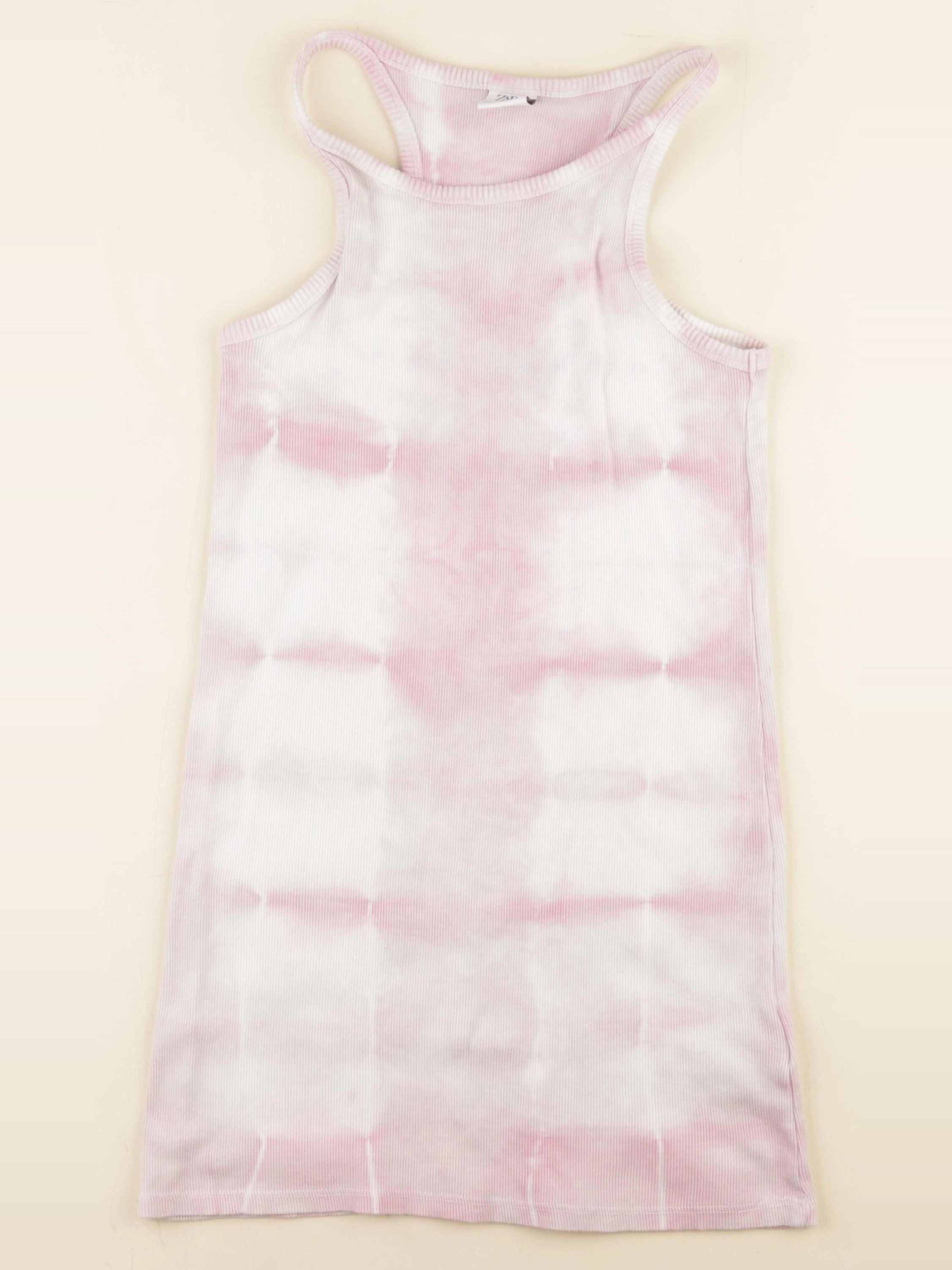 Zara - robe blanc, rose - 11/12 ans