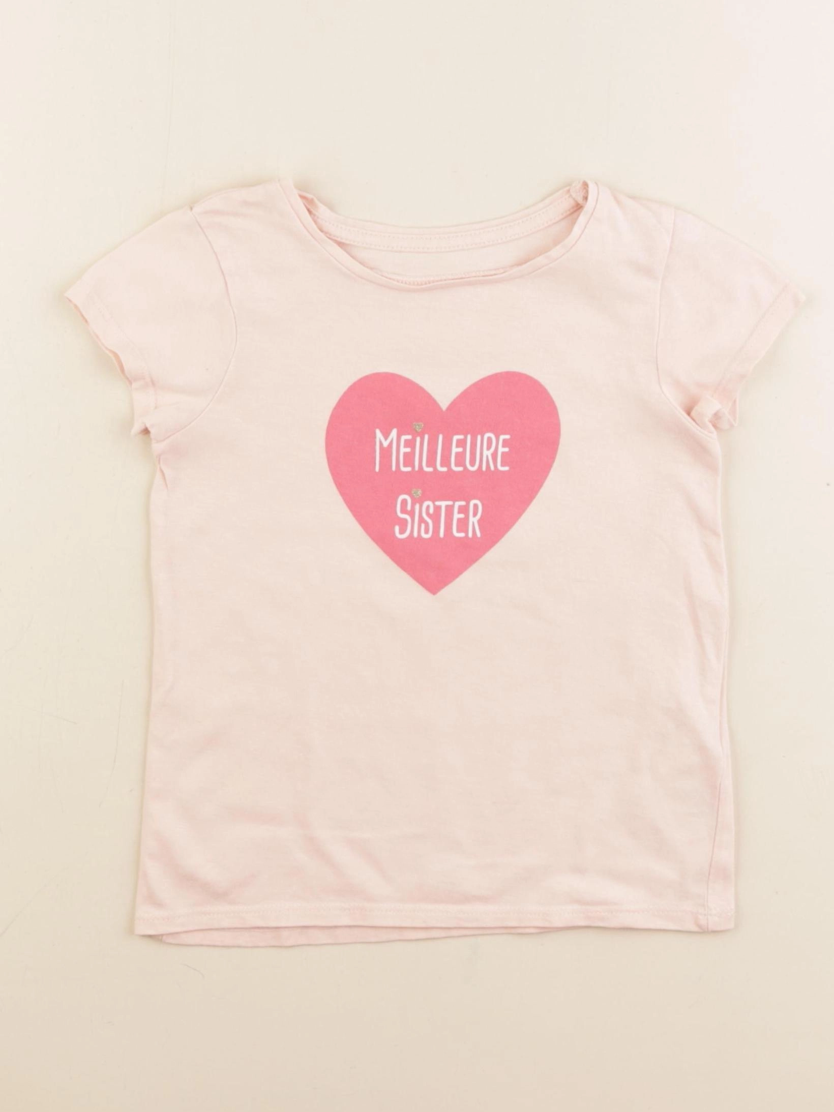 Vertbaudet - tee-shirt rose - 4 ans