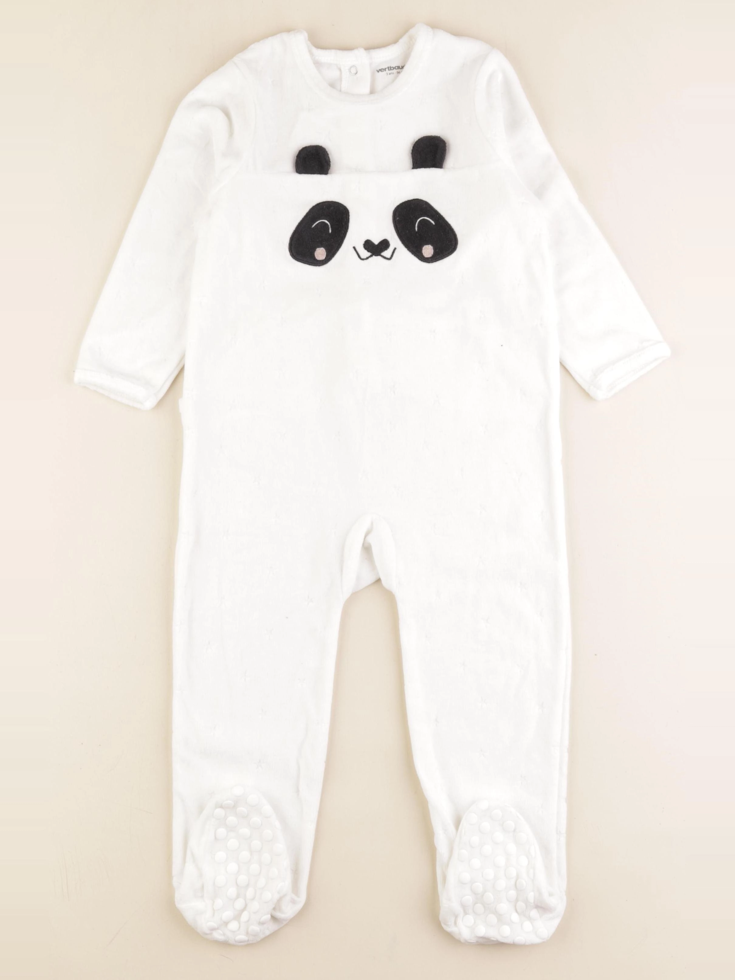 Vertbaudet - pyjama velours blanc - 3 ans