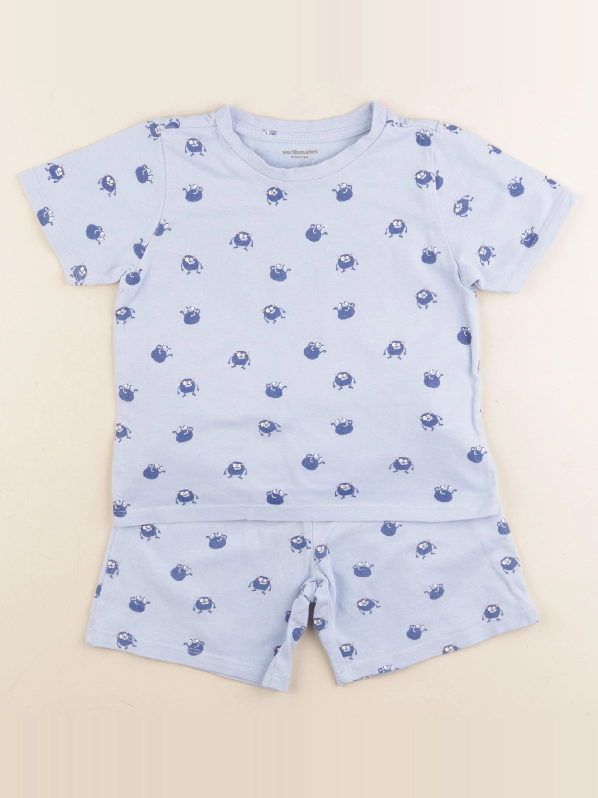 Vertbaudet - pyjama coton bleu - 3 ans