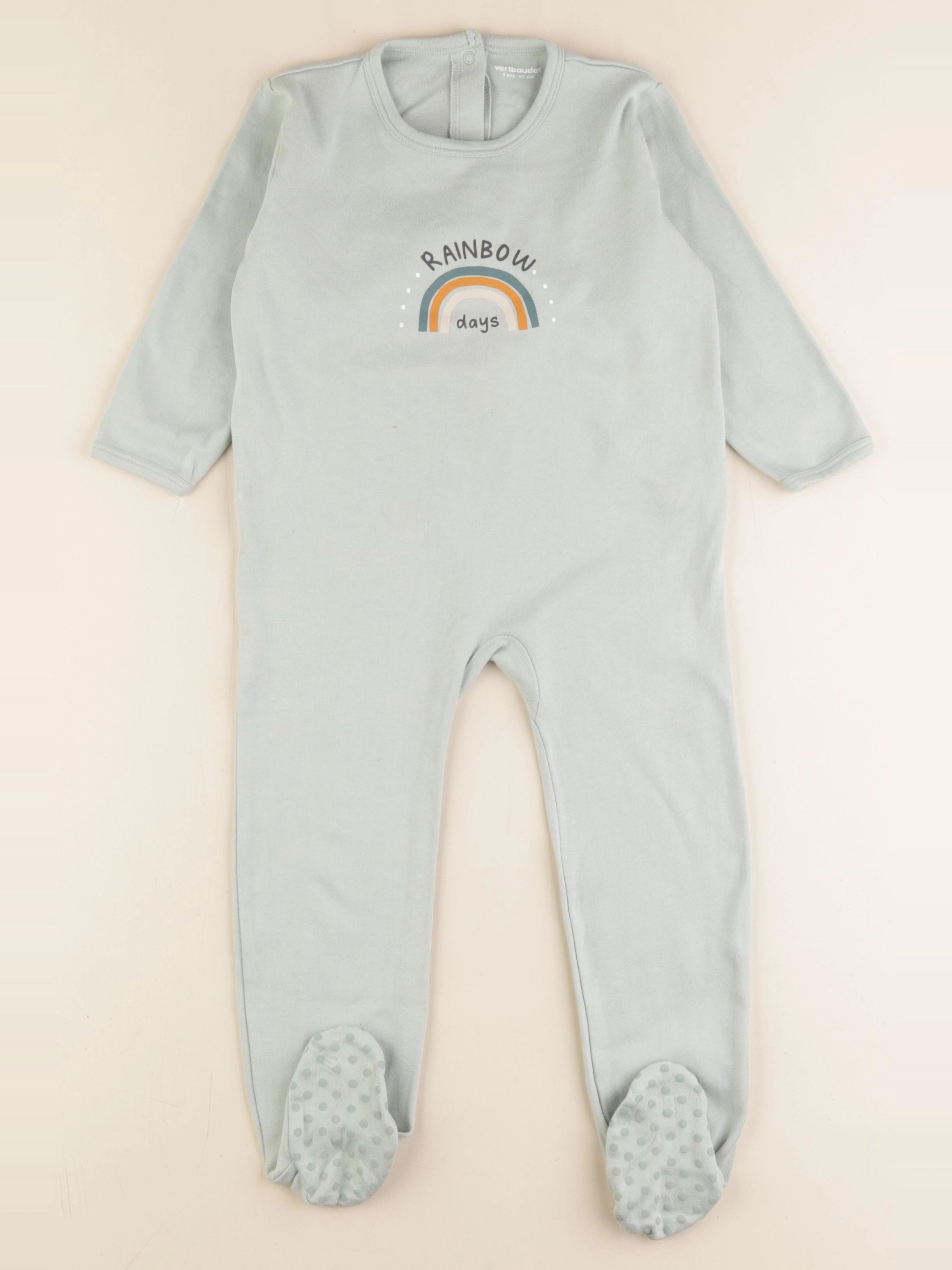 Vertbaudet - pyjama coton vert - 3 ans