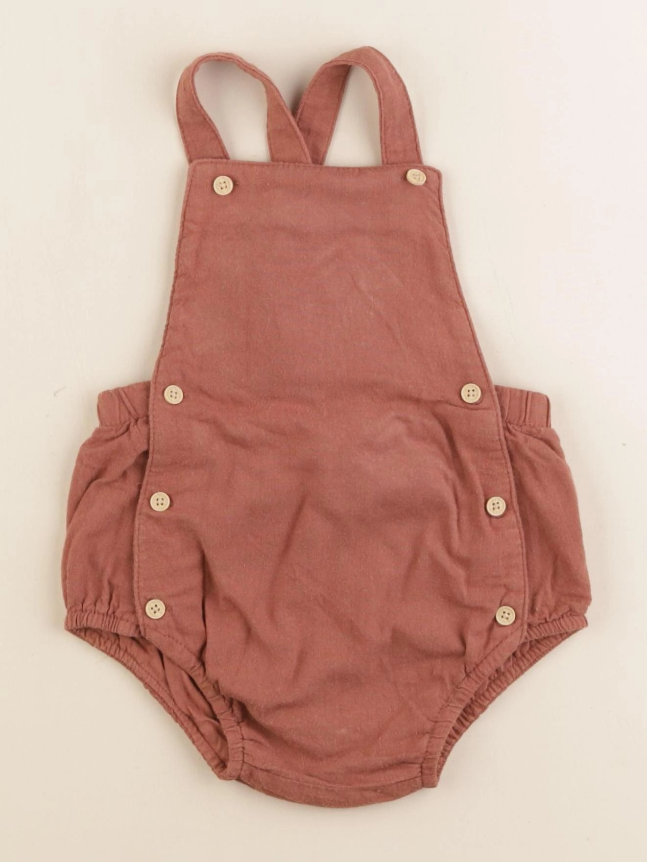 Vertbaudet - salopette marron - 12 mois