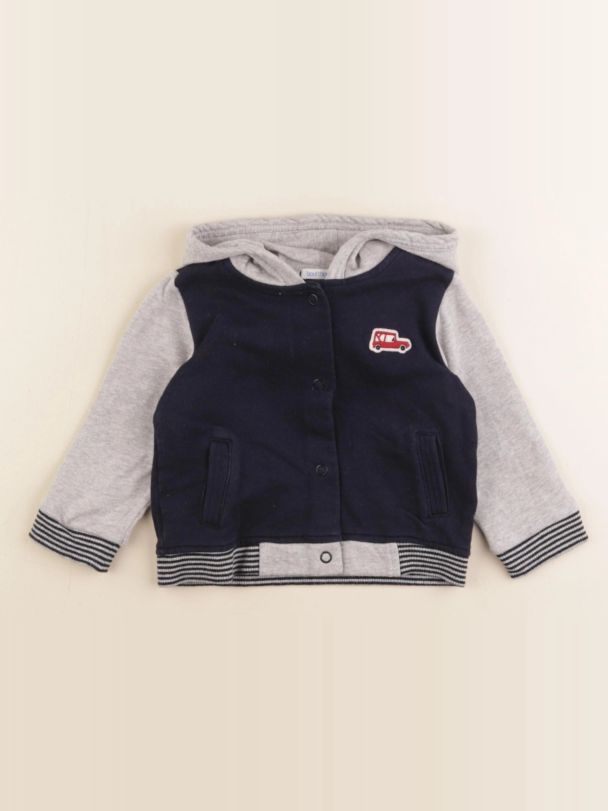 Boutchou - sweat bleu, gris - 12 mois