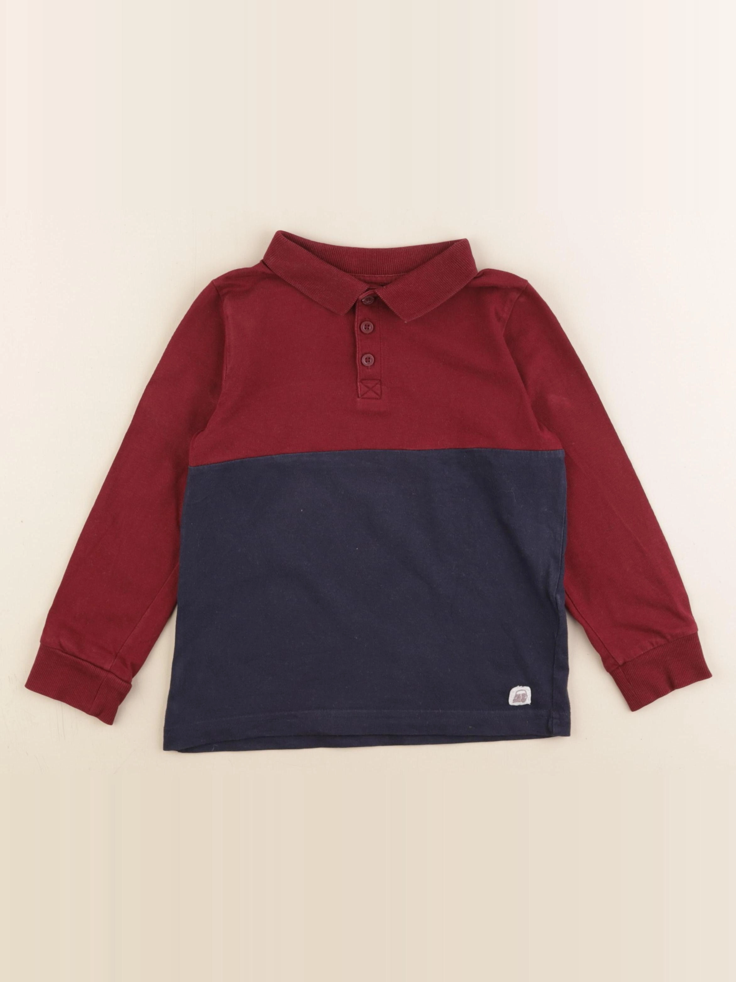 Vertbaudet - polo bleu, rouge - 5 ans