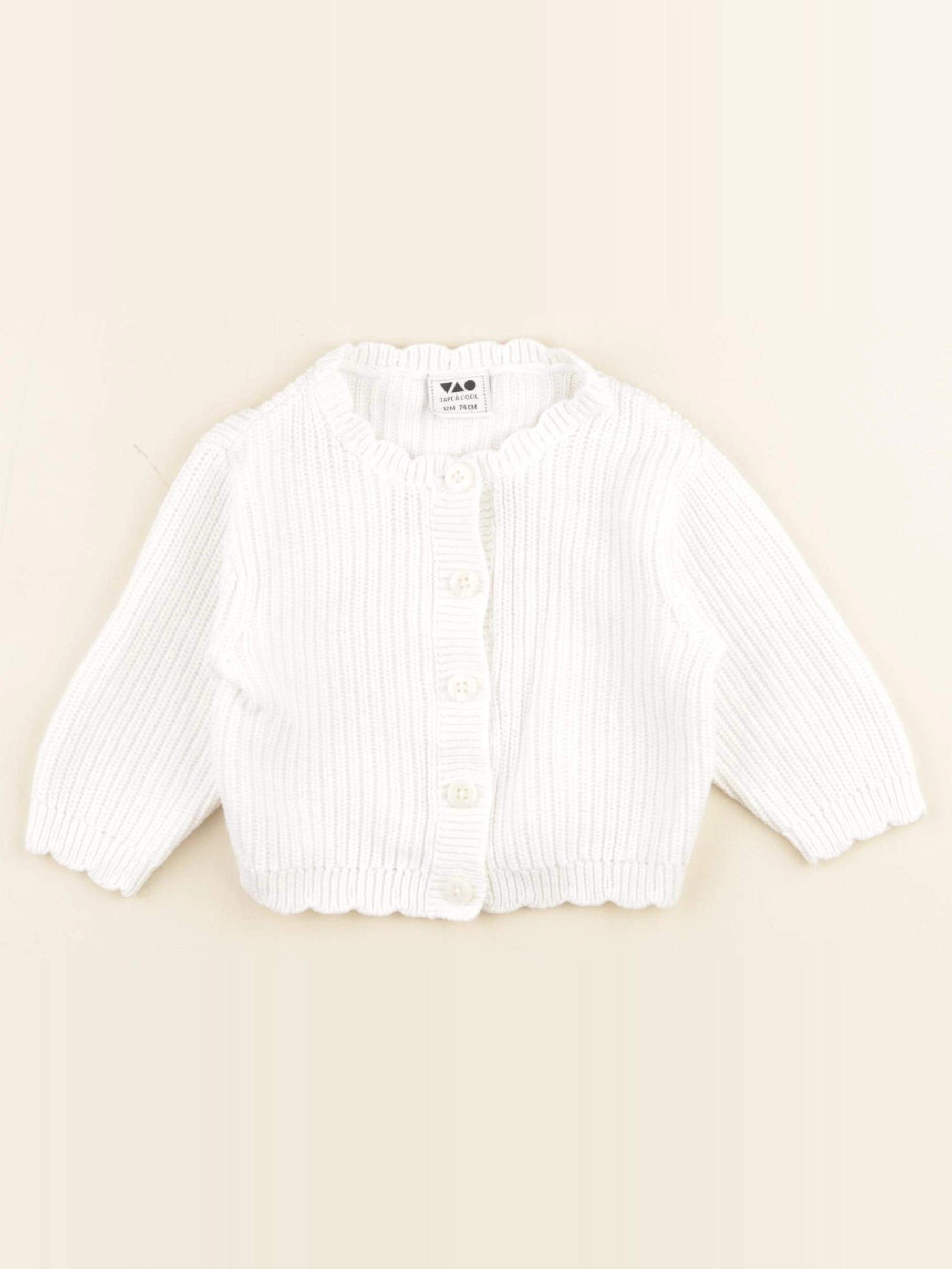 Tape à l'oeil - gilet blanc - 12 mois