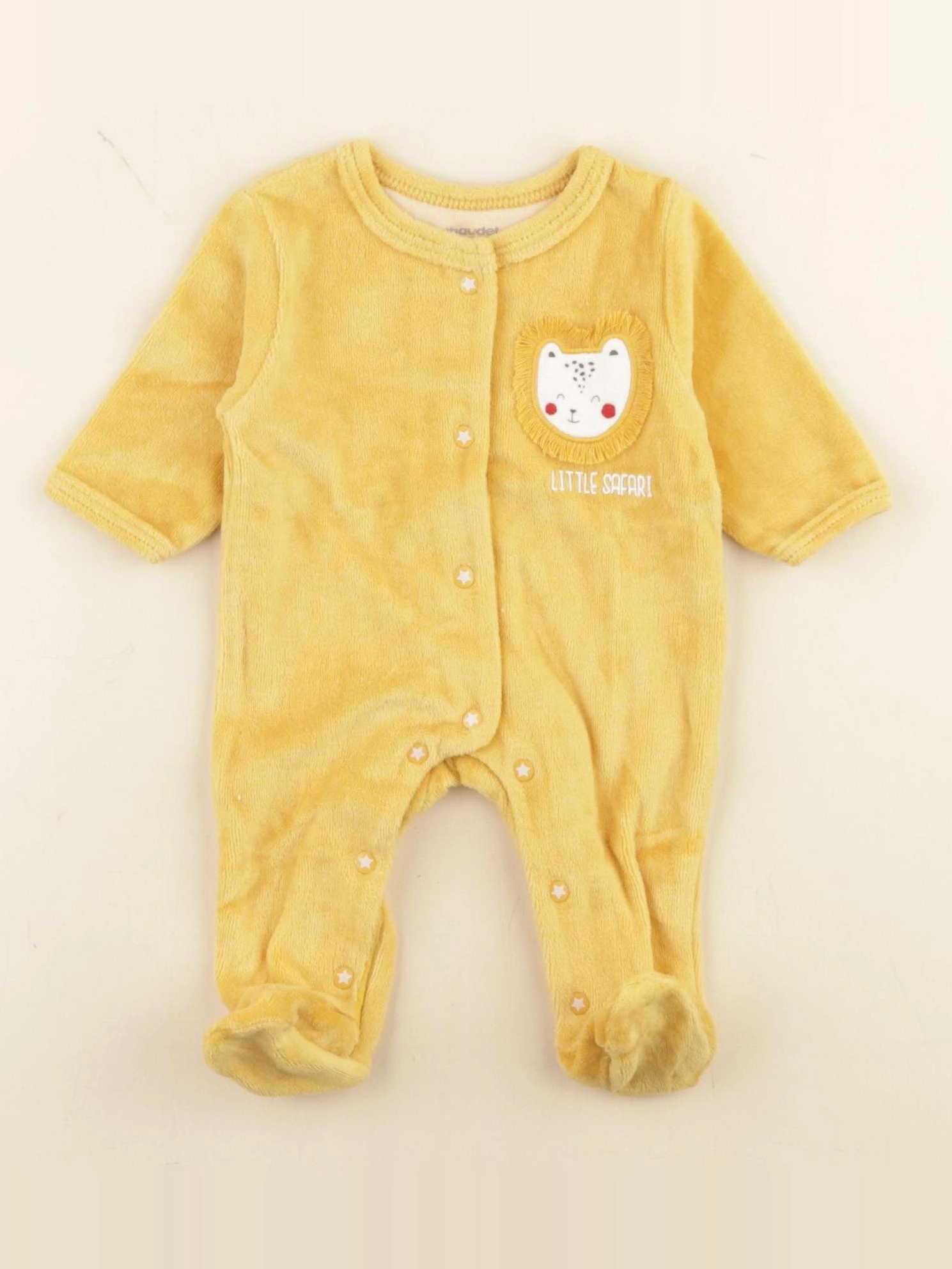 Vertbaudet - pyjama velours jaune - 0 mois