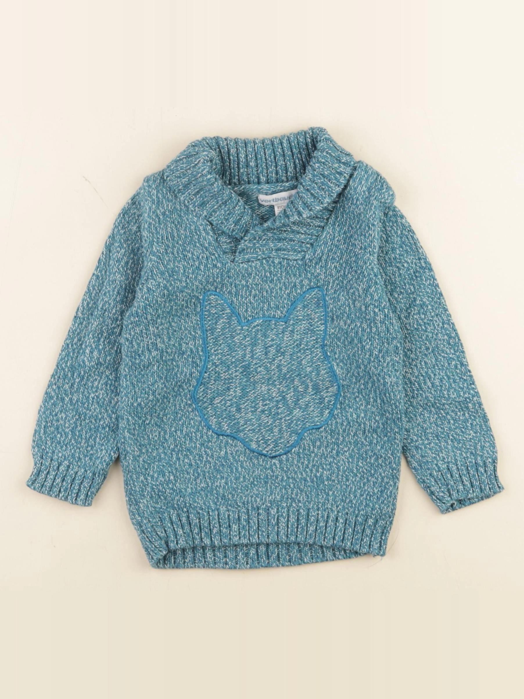 Vertbaudet - pull bleu - 18 mois