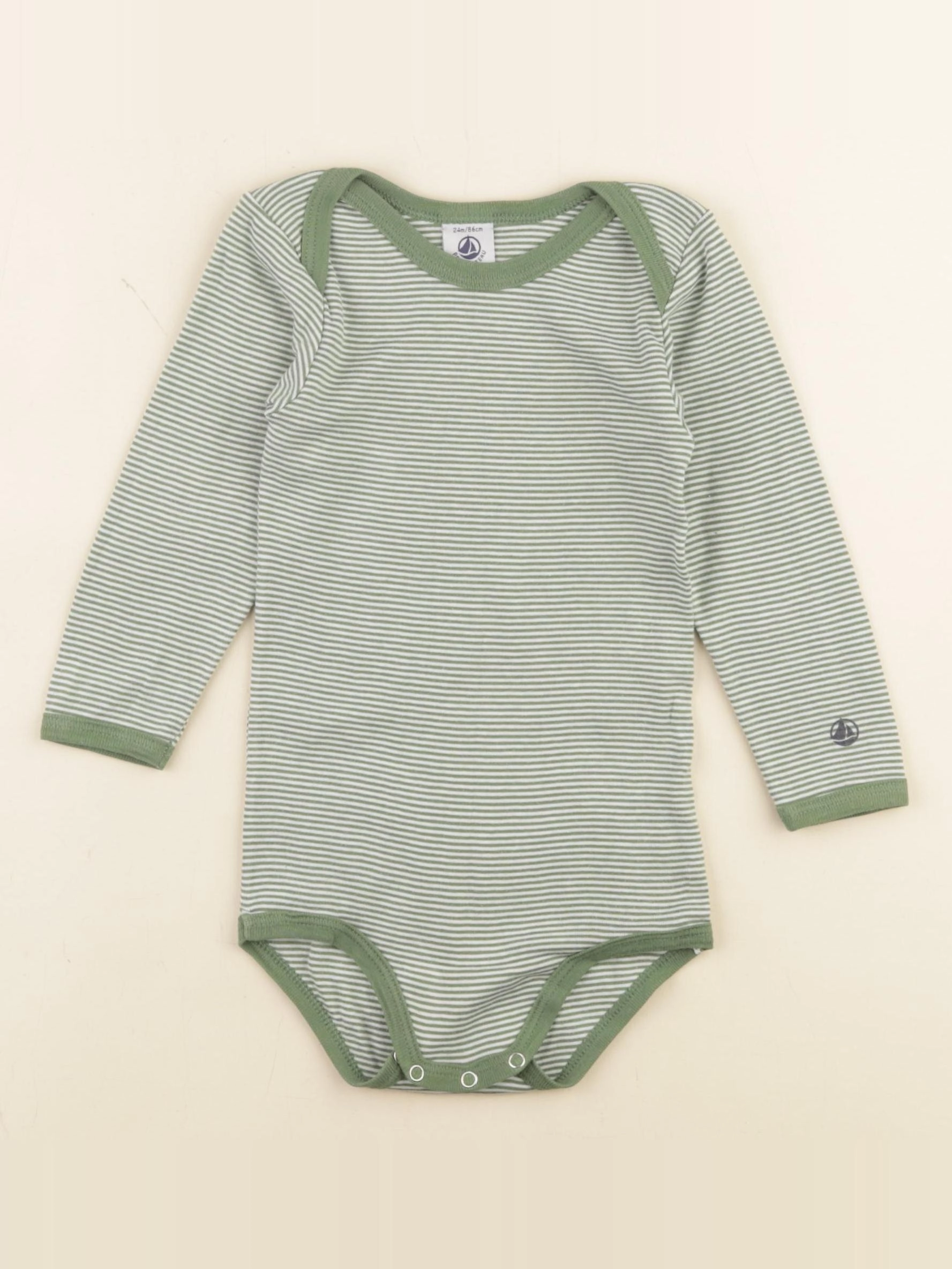 Petit Bateau - body vert - 24 mois