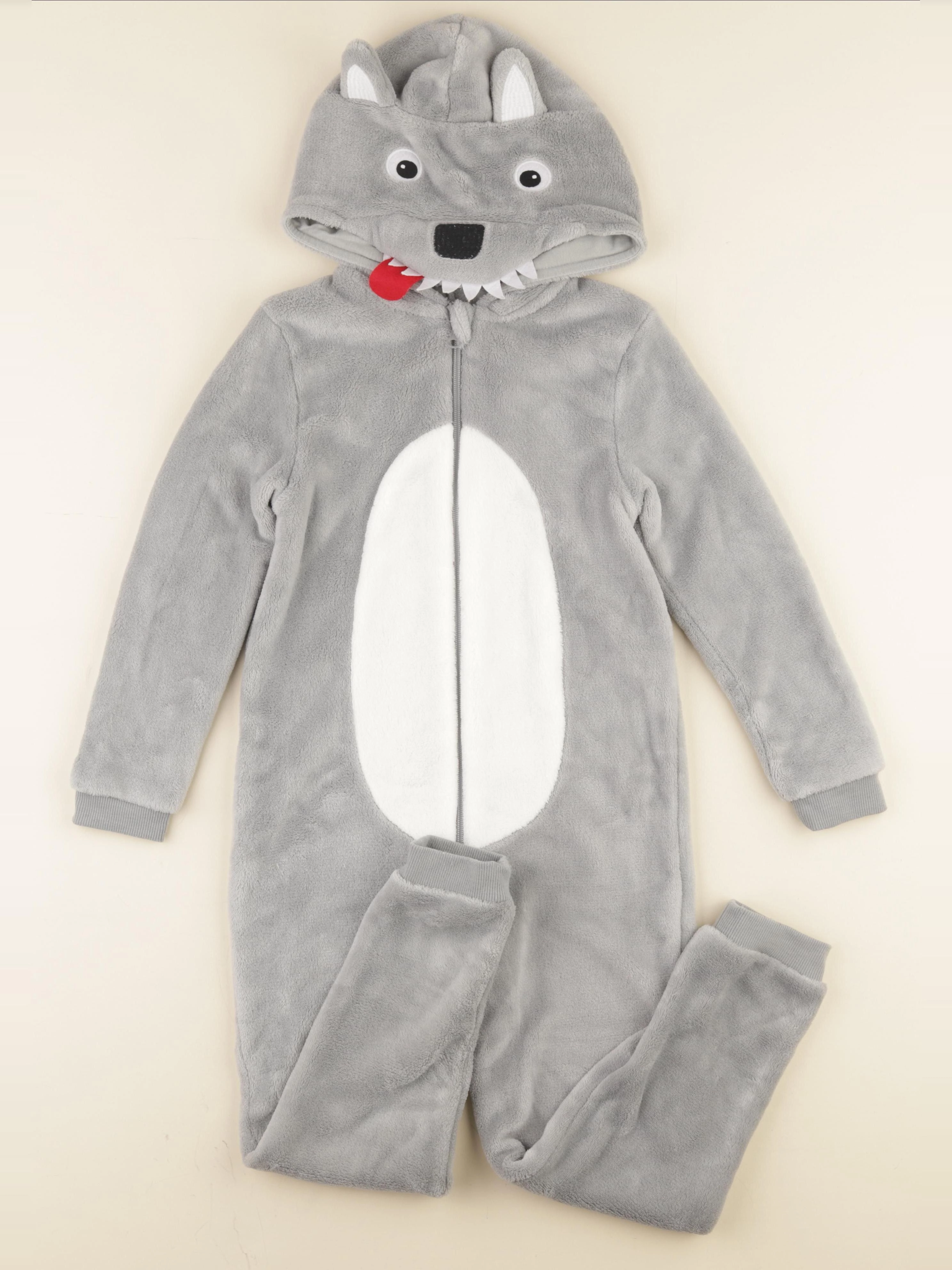 Vertbaudet - sur-pyjama gris, blanc - 8 ans