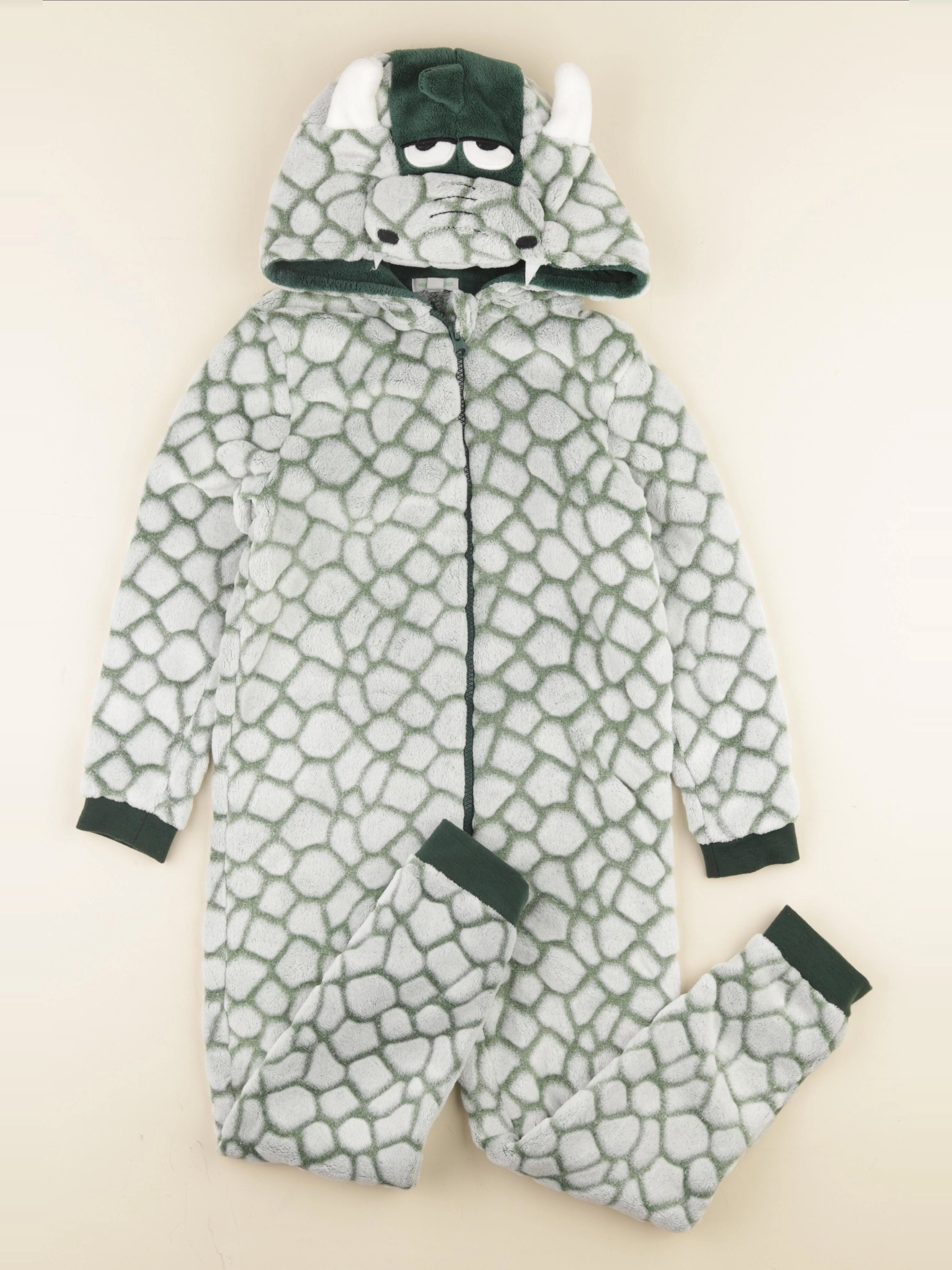 Vertbaudet - sur-pyjama blanc, vert - 8 ans