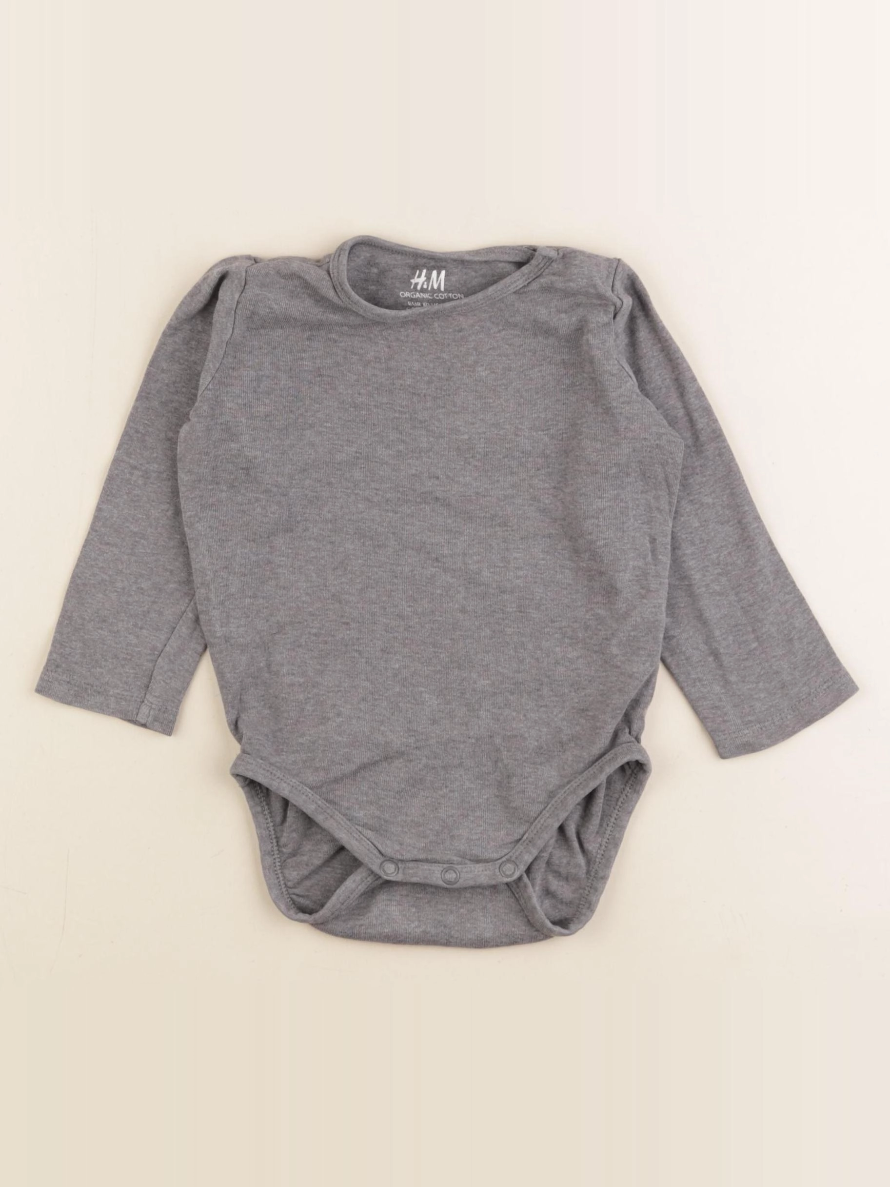 H&M - body gris - 9/12 mois