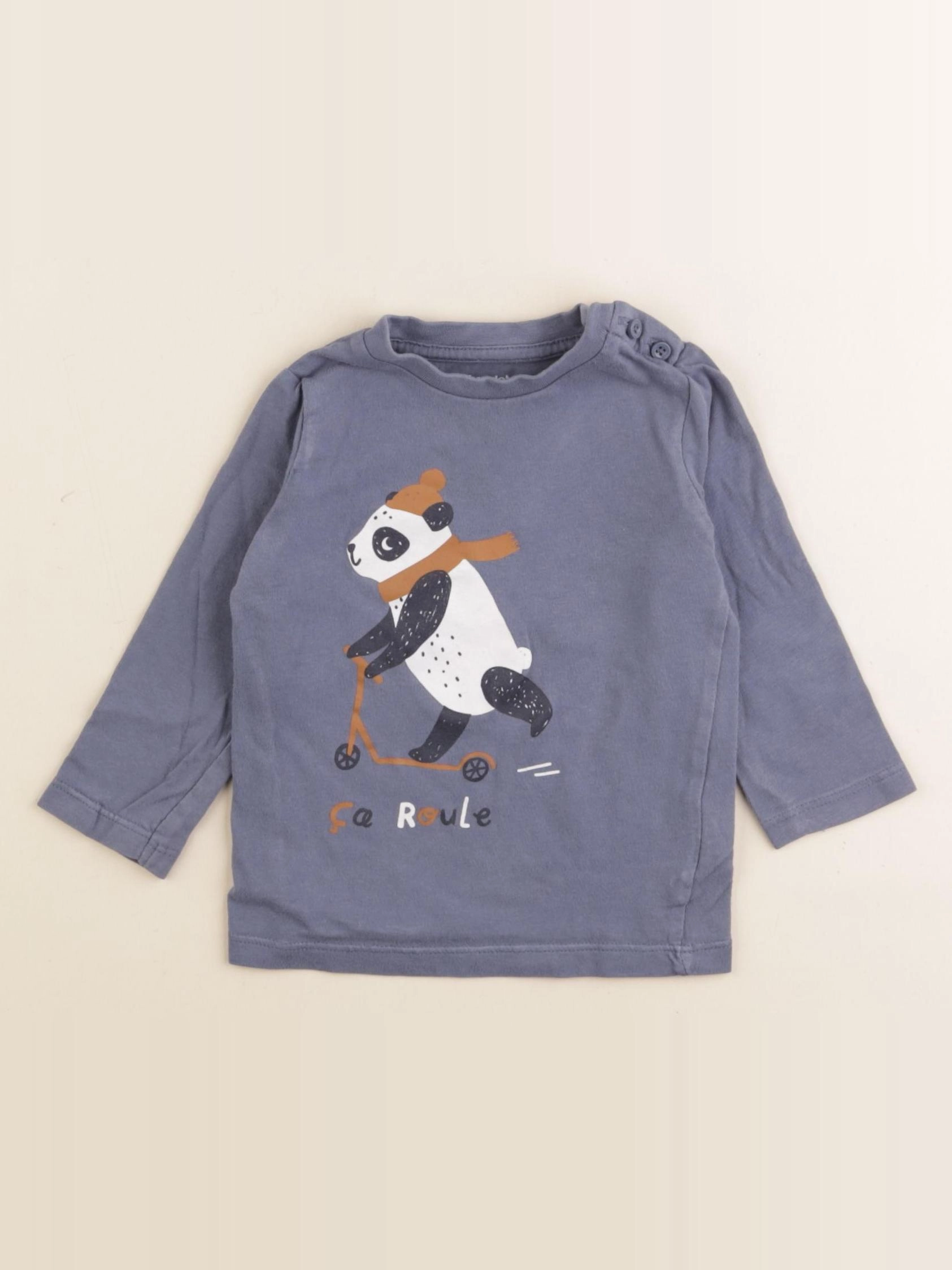 Vertbaudet - tee-shirt bleu - 12 mois