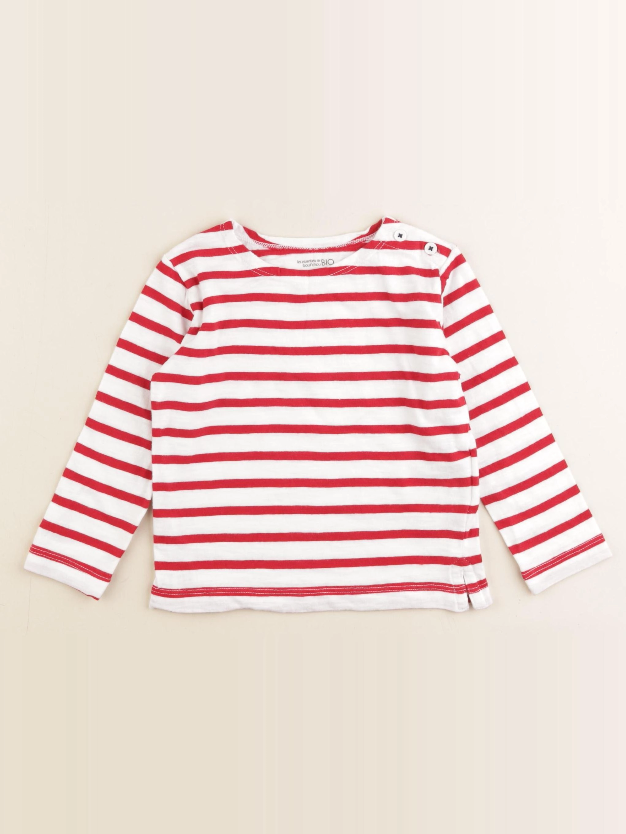 Boutchou - tee-shirt blanc, rouge - 18 mois