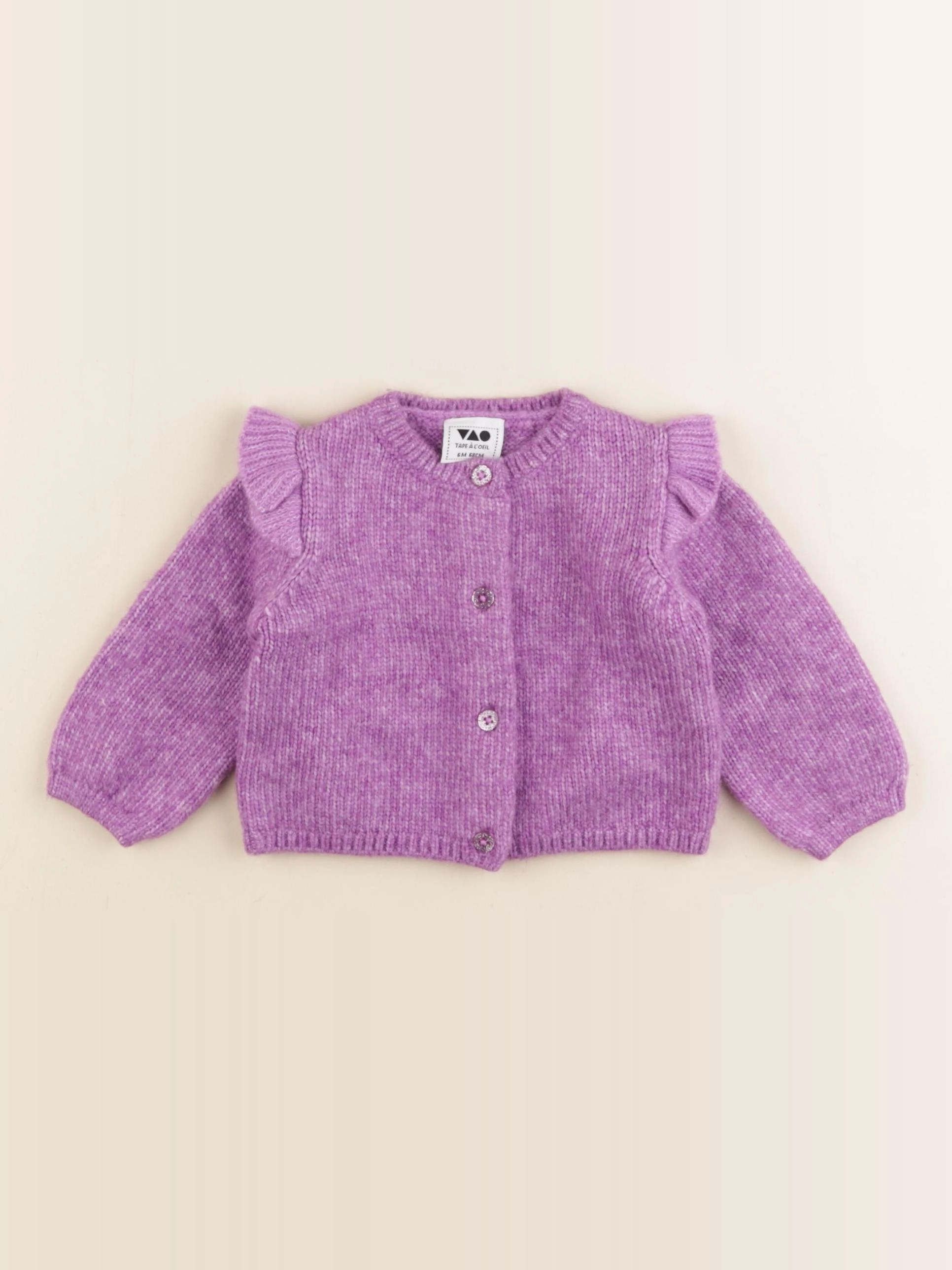 Tape à l'oeil - gilet violet - 6 mois