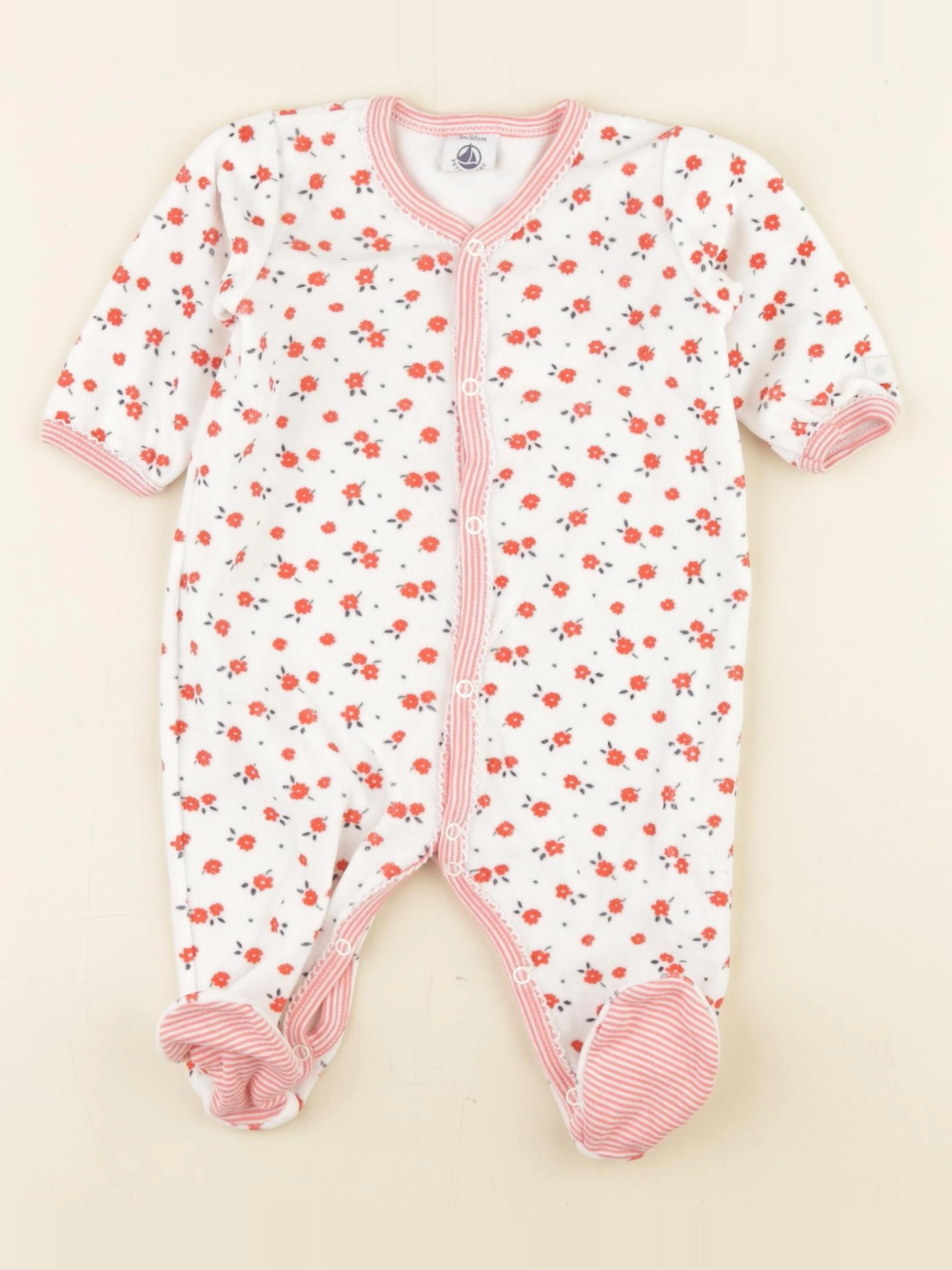 Petit Bateau - pyjama velours rose - 3 mois