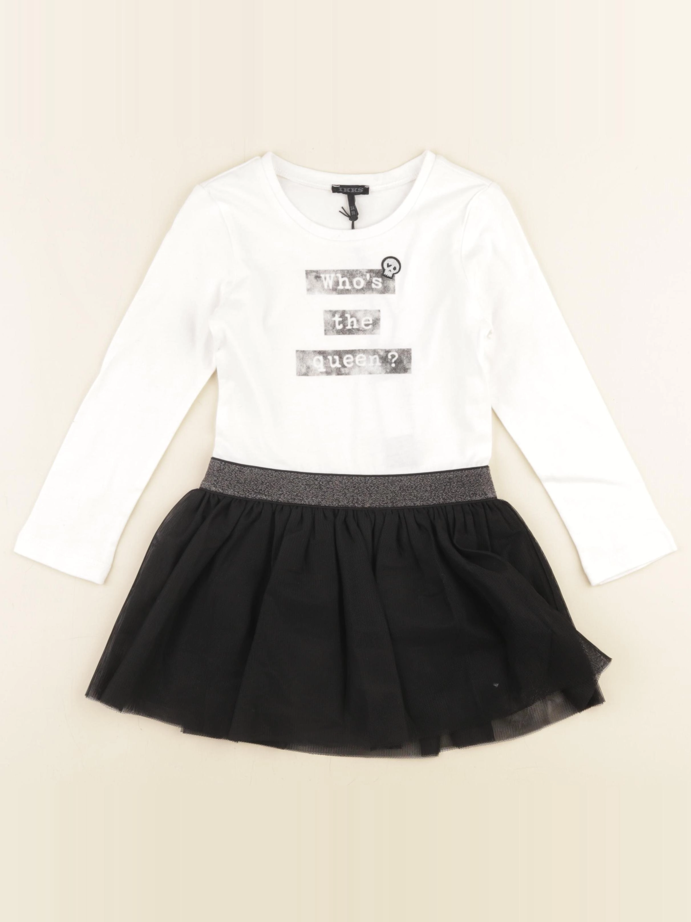 IKKS - robe blanc, noir - 3 ans