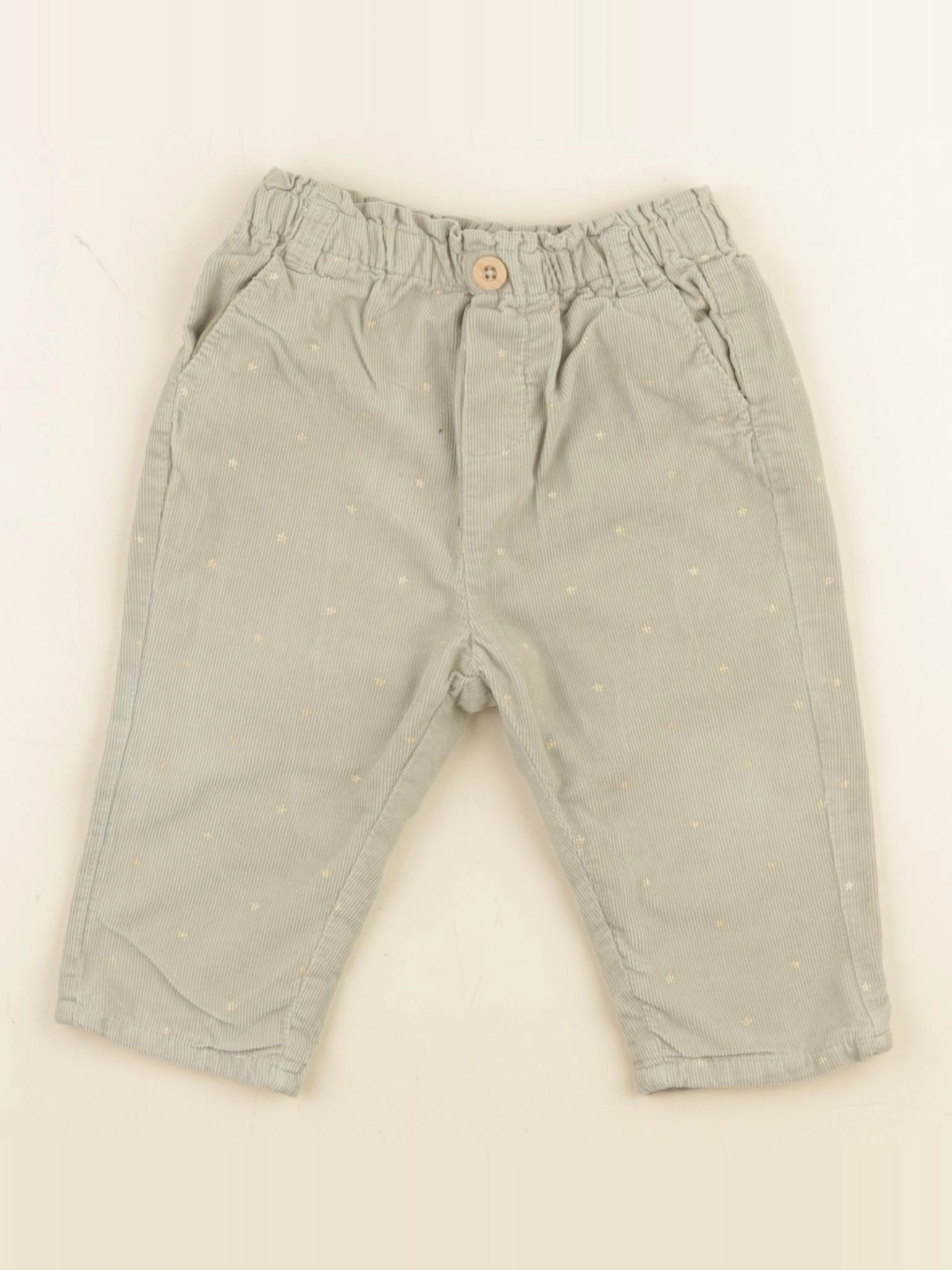 Vertbaudet - pantalon vert, or - 12 mois
