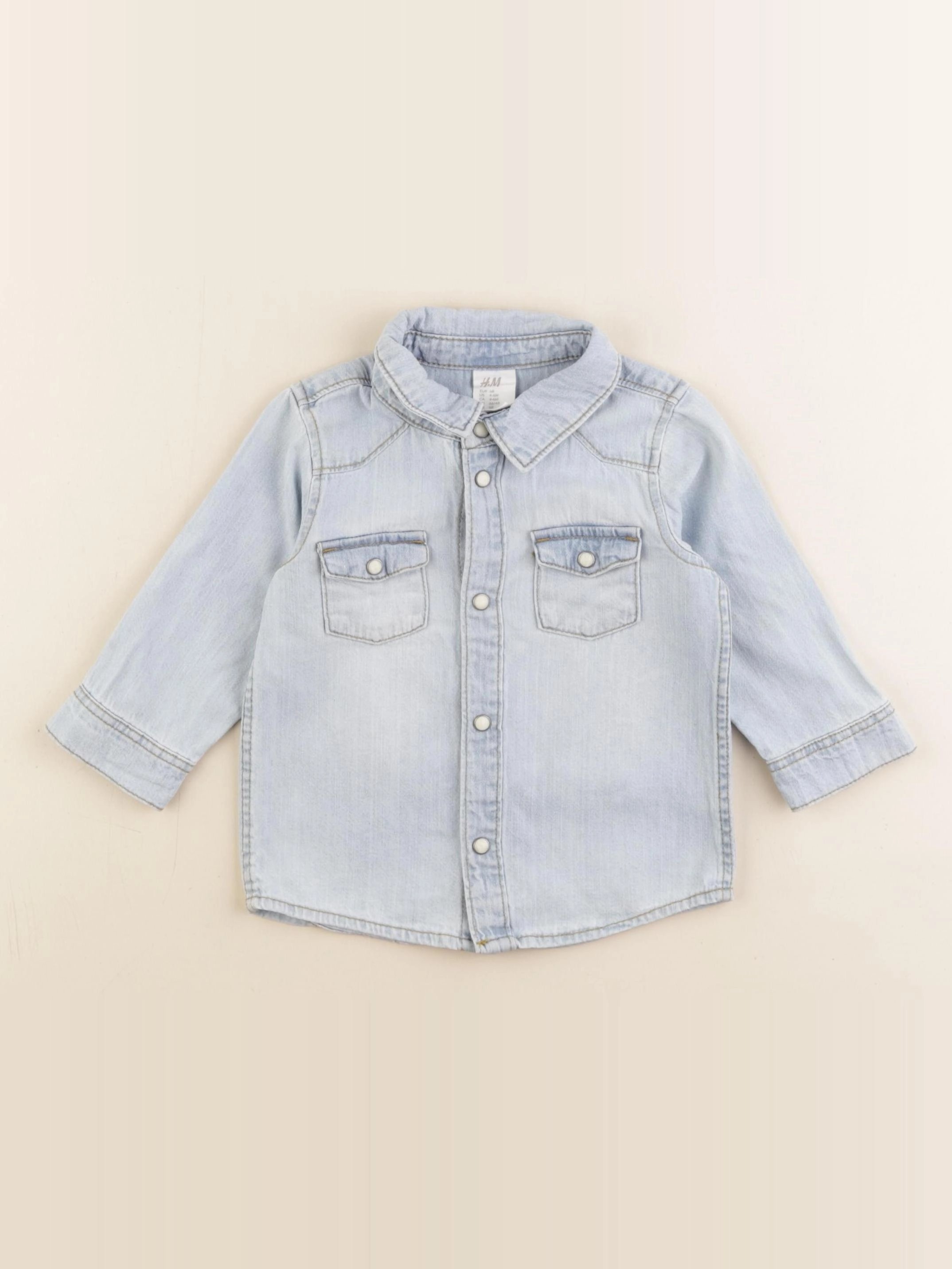 H&M - chemise bleu - 4/6 mois