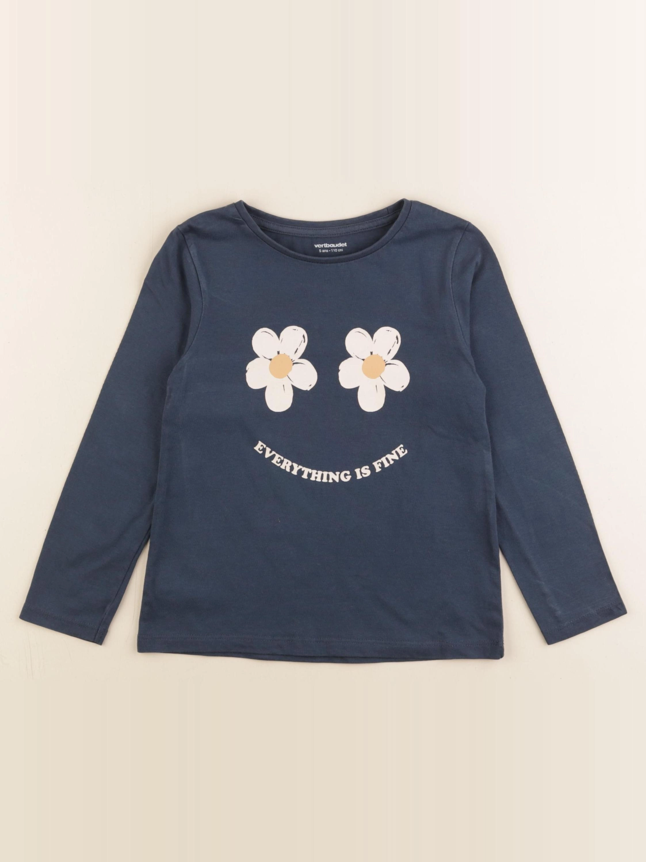 Vertbaudet - tee-shirt bleu - 5 ans