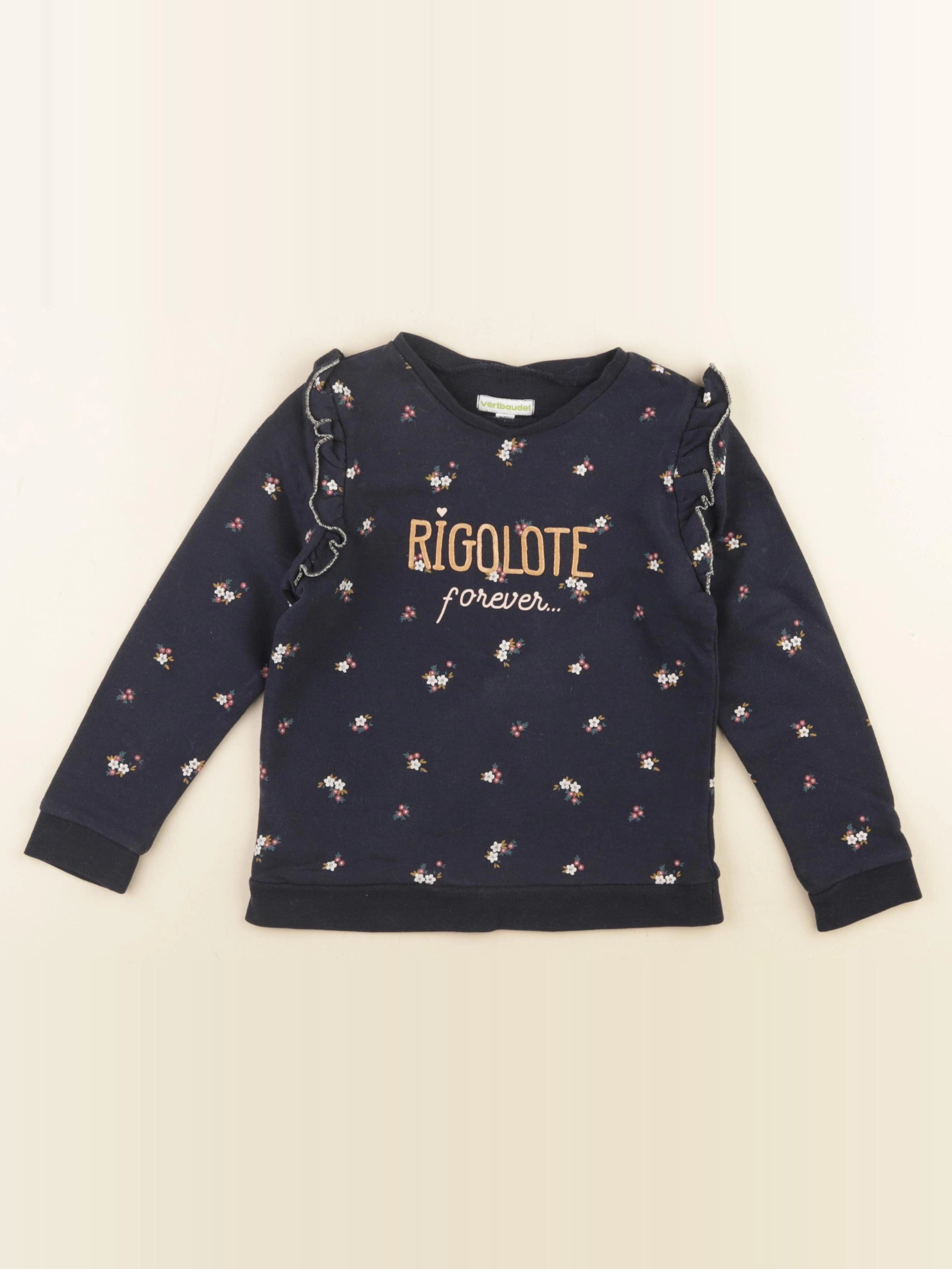 Vertbaudet - sweat bleu, or - 6 ans