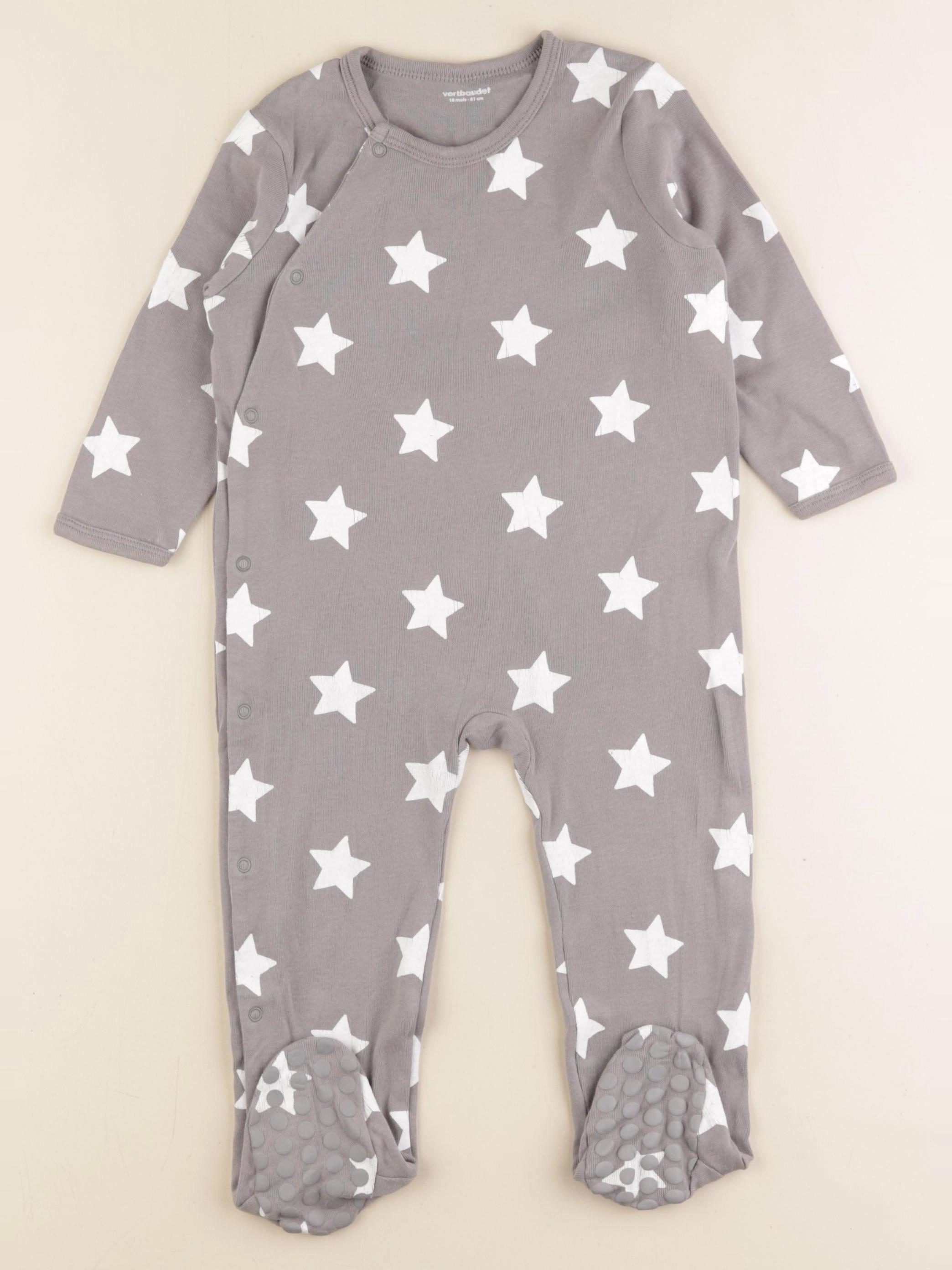 Vertbaudet - pyjama coton gris - 18 mois