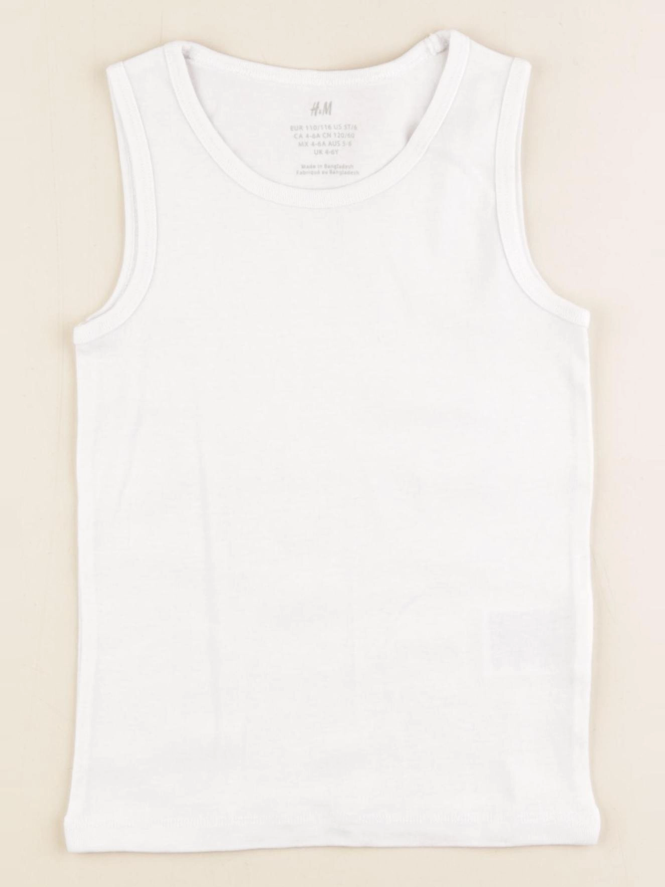 H&M - maillot de corps blanc - 4/6 ans