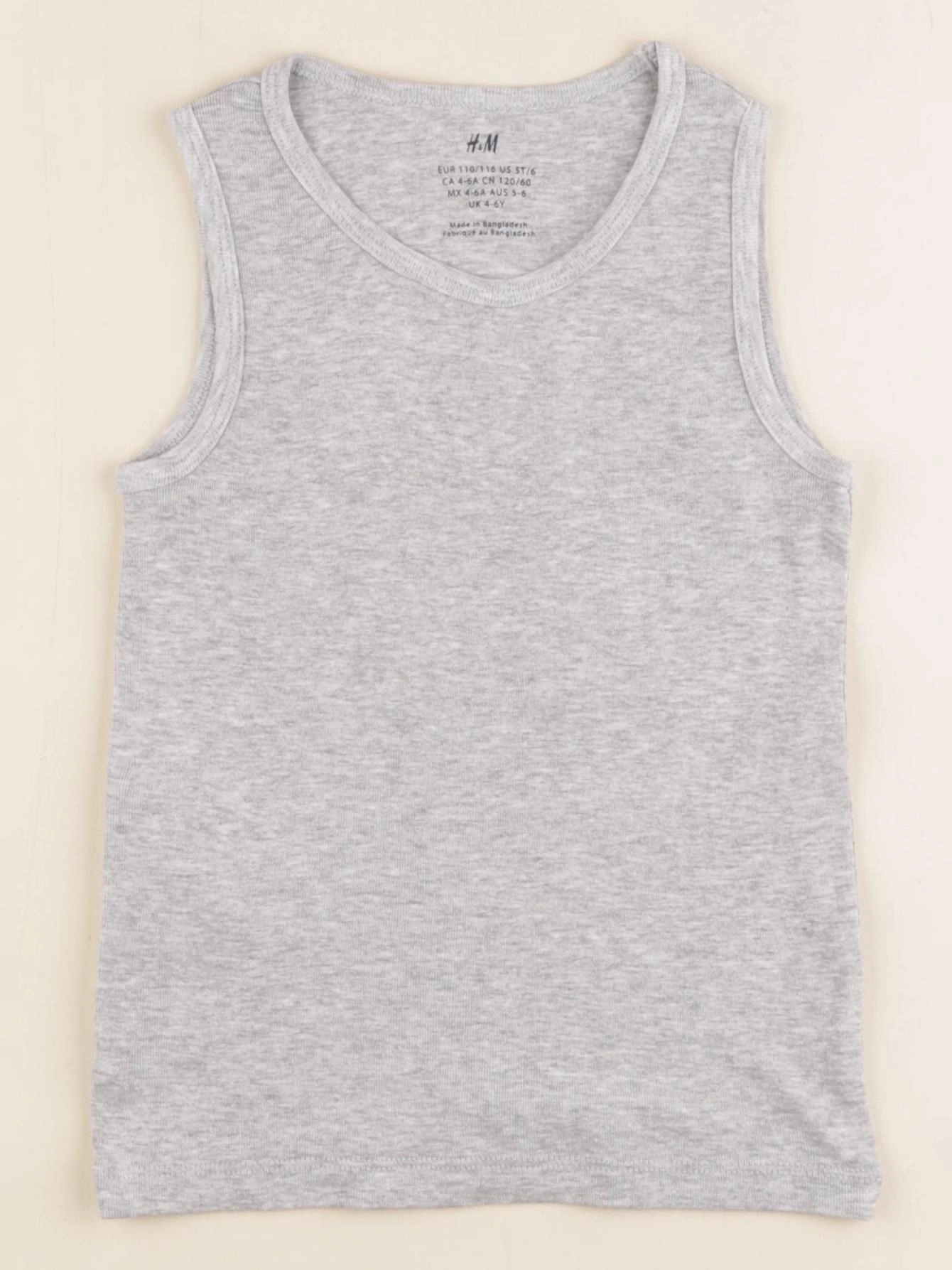 H&M - maillot de corps gris - 4/6 ans
