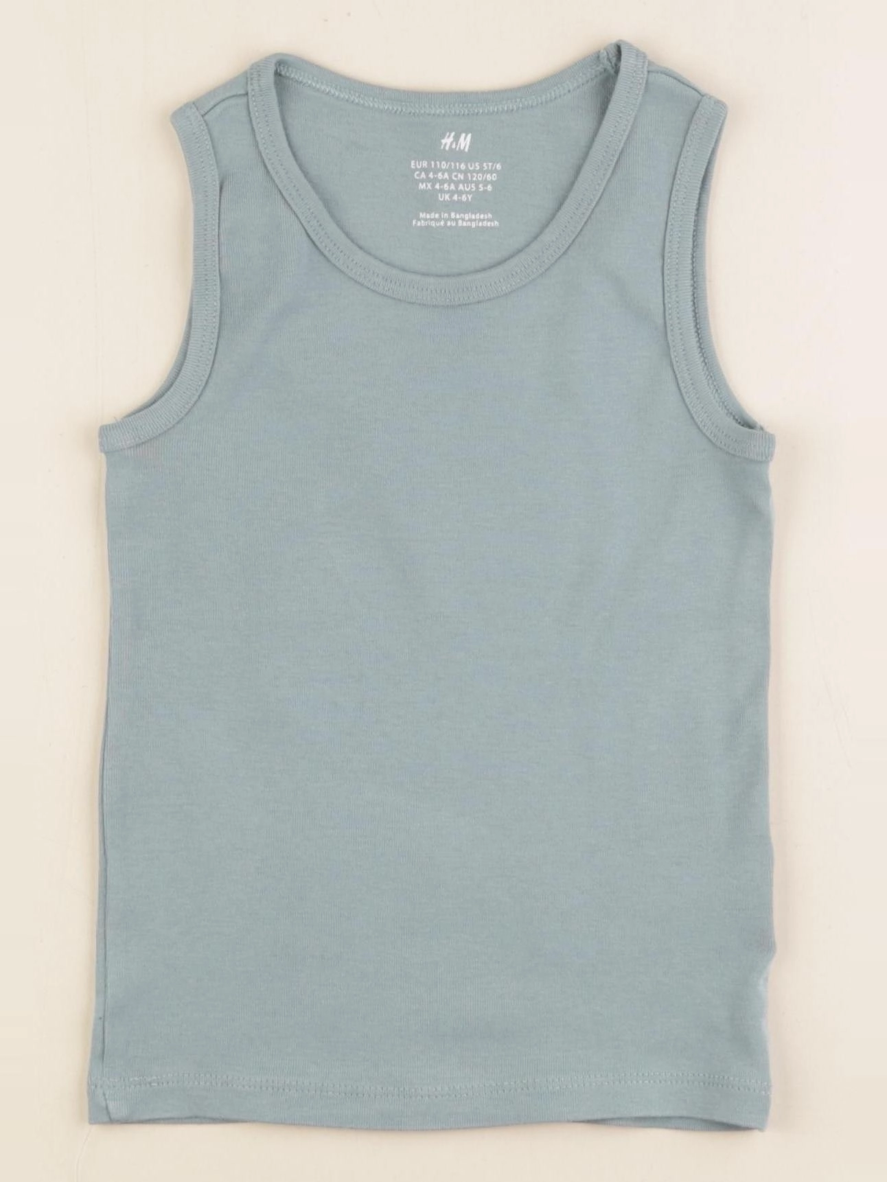 H&M - maillot de corps vert - 4/6 ans