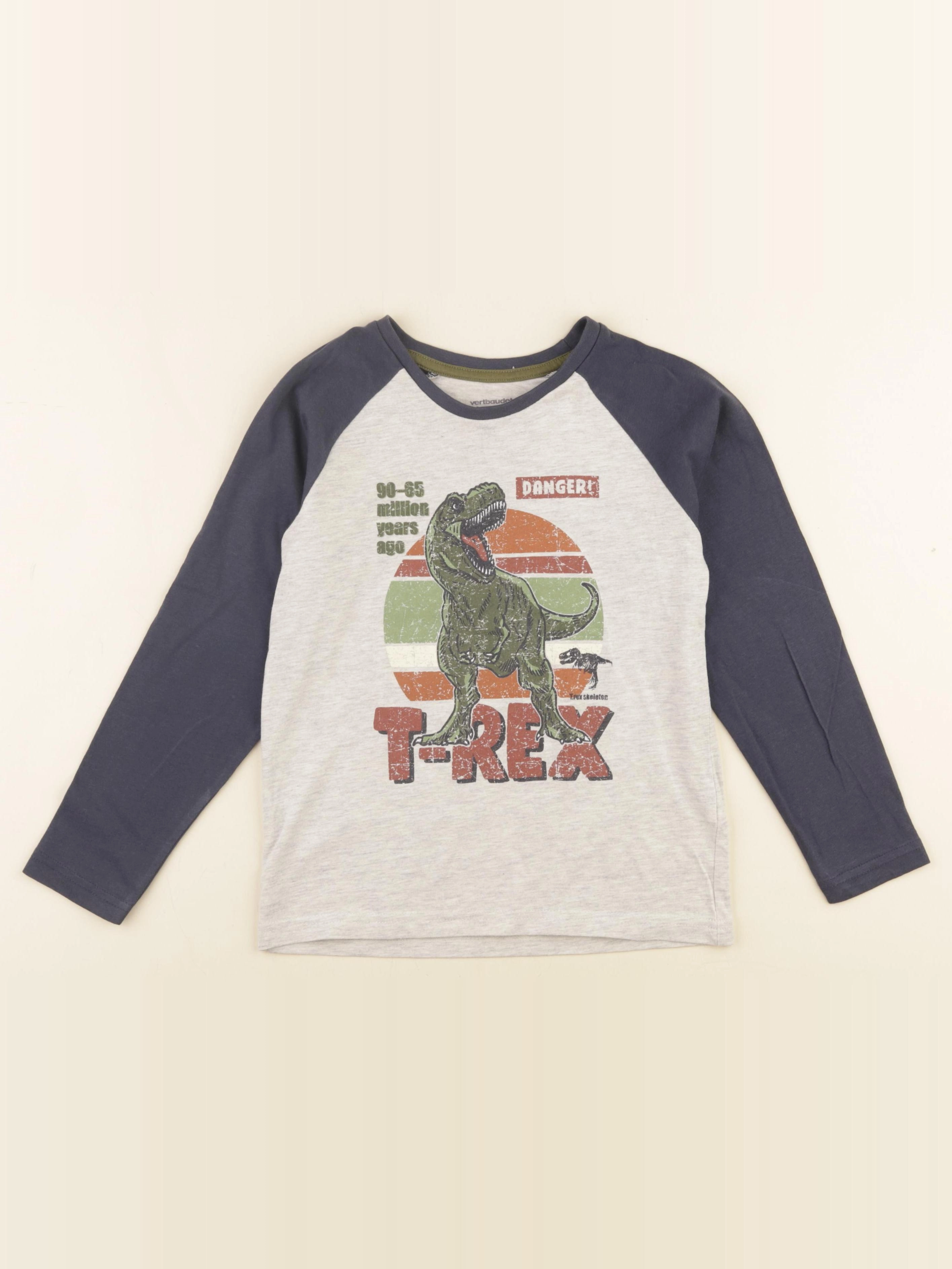 Vertbaudet - tee-shirt bleu, gris - 8 ans
