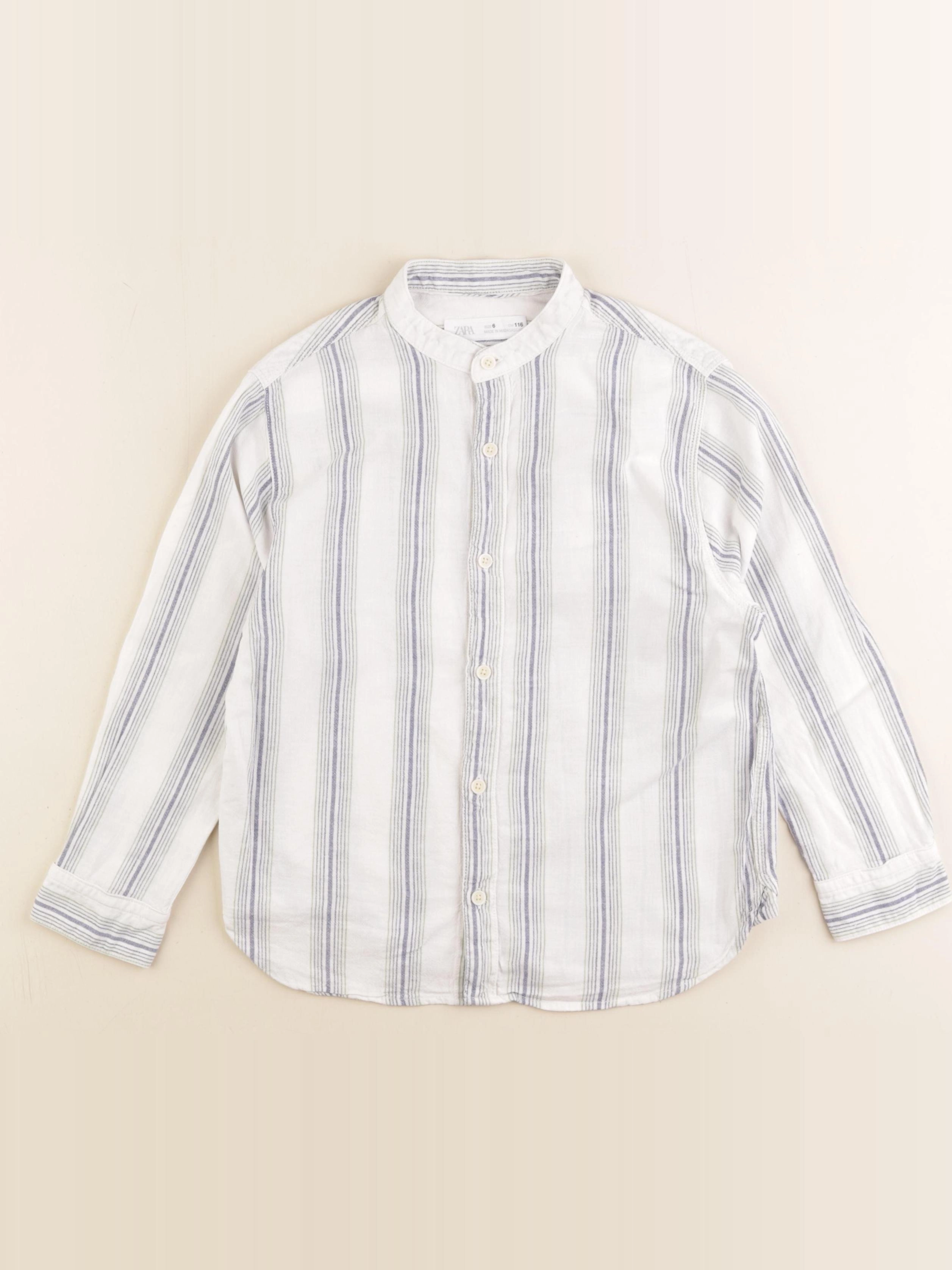 Zara - chemise blanc, bleu - 6 ans