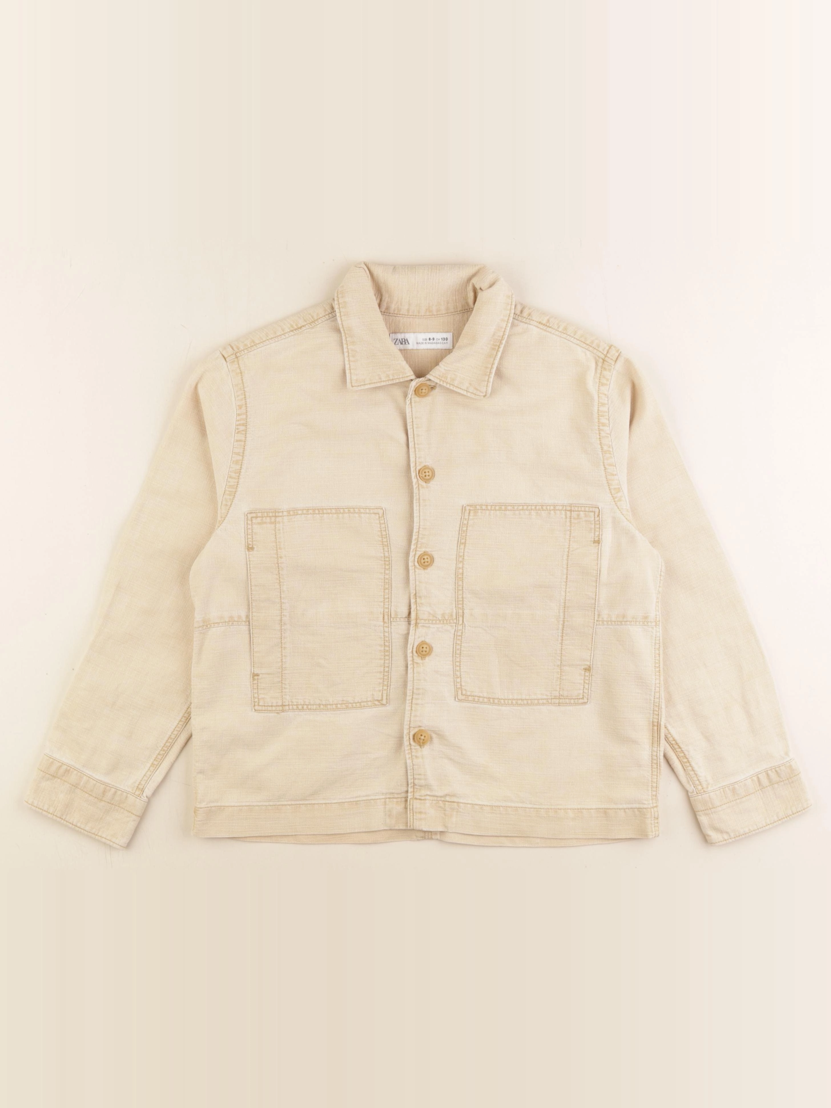 Zara - chemise beige - 8/9 ans