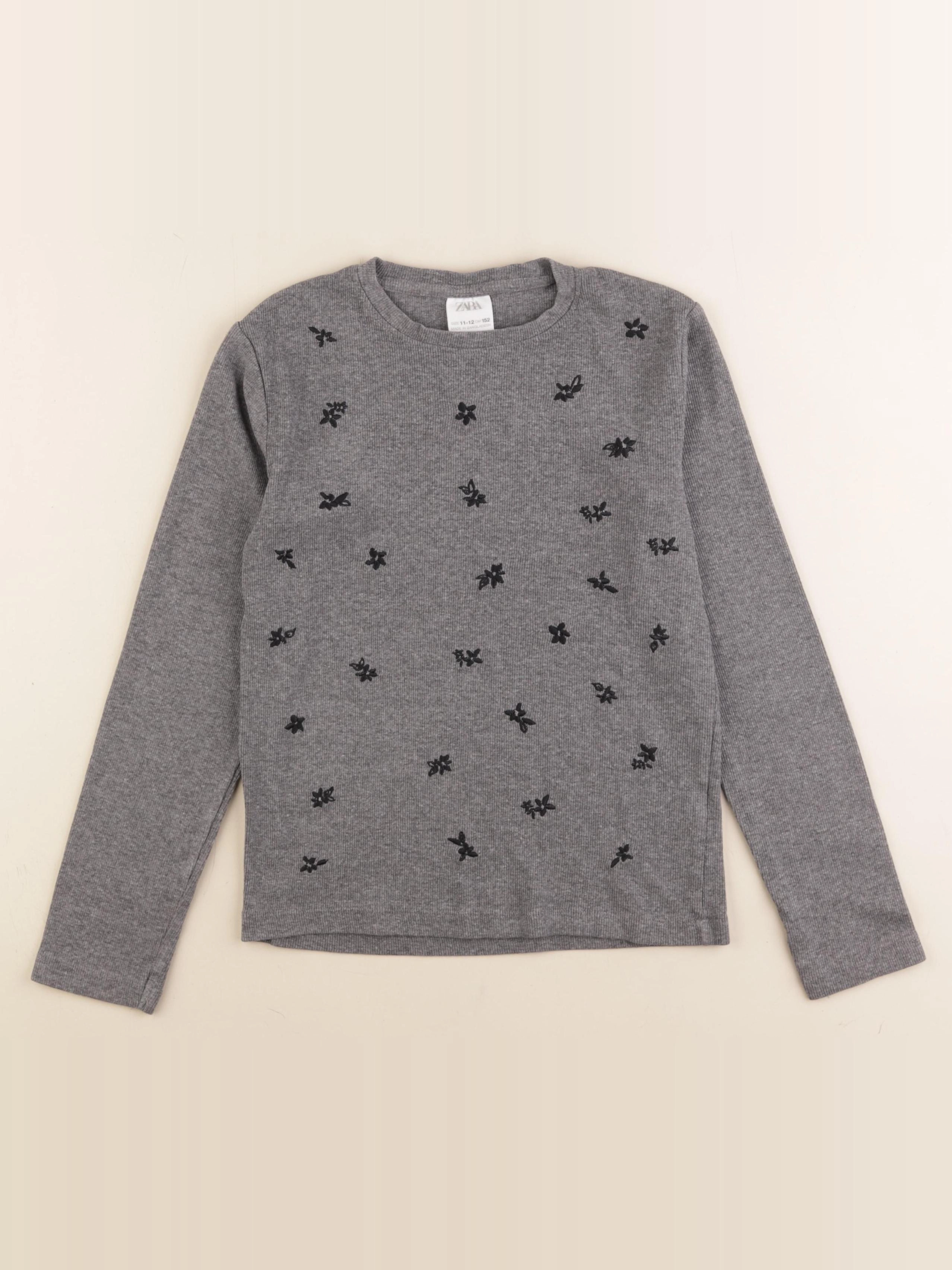 Zara - tee-shirt gris - 11/12 ans