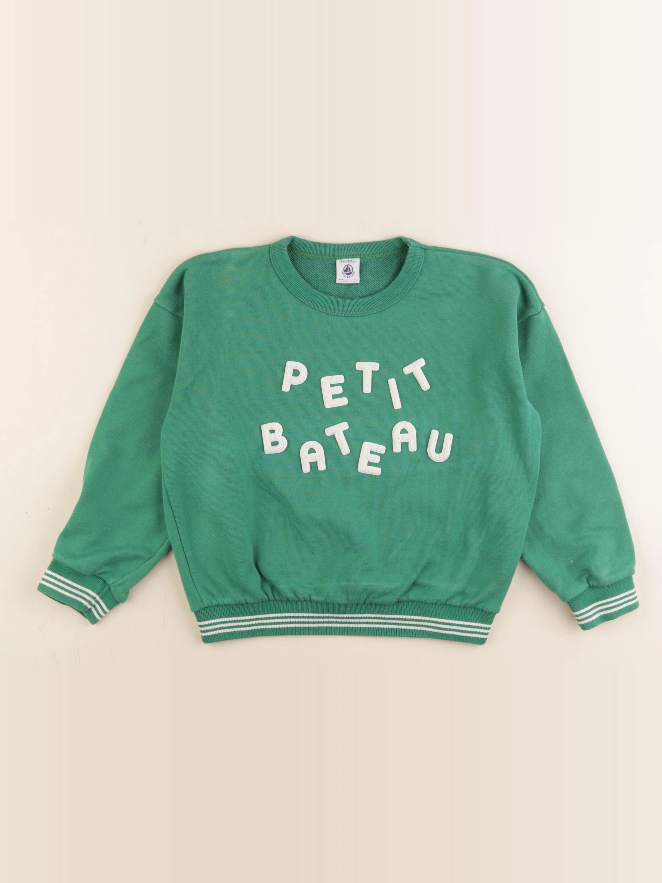 Petit Bateau - sweat vert - 8 ans