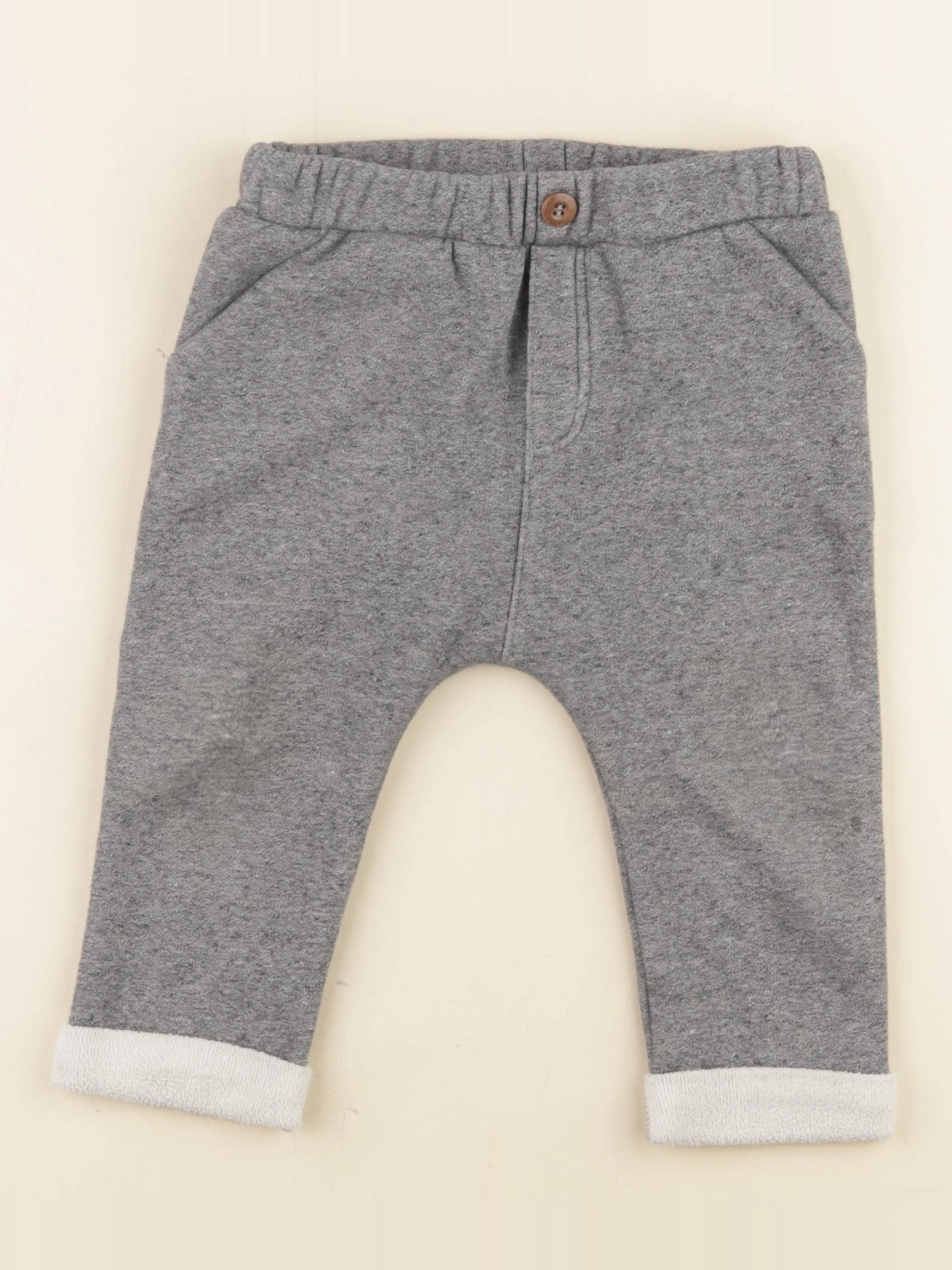 H&M - pantalon doublé gris - 12/18 mois