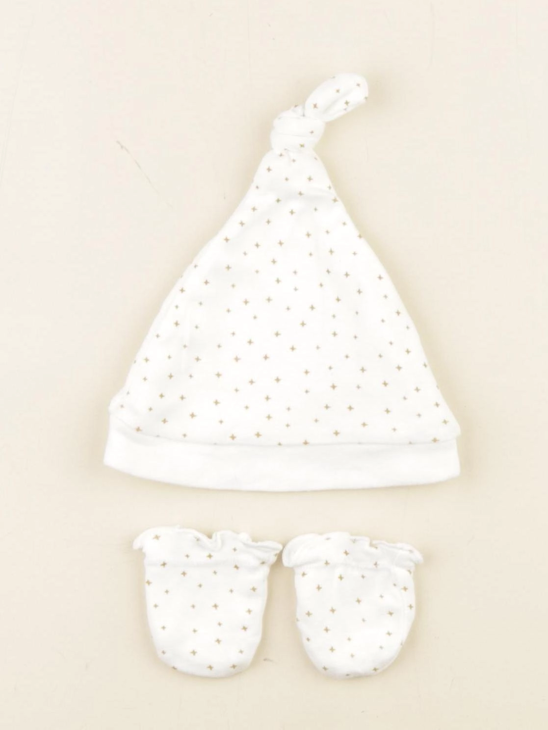 La Redoute - ensemble bonnet de naissance et moufle blanc - 1 mois
