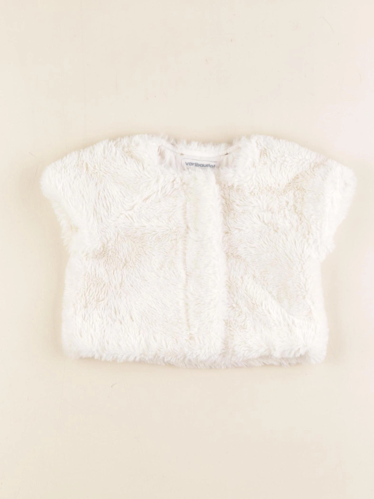 Vertbaudet - gilet blanc - 6 mois
