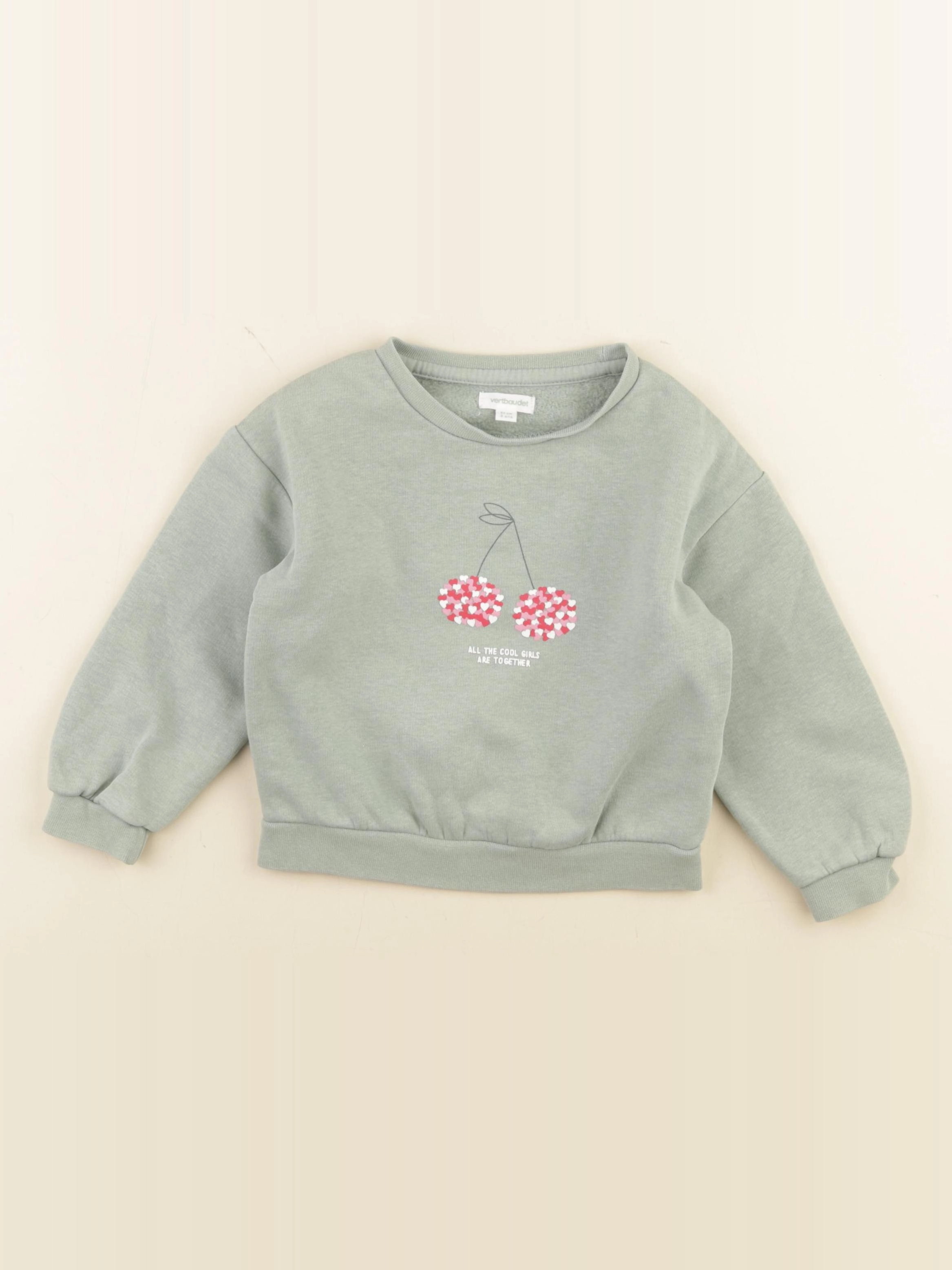 Vertbaudet - sweat vert - 3 ans