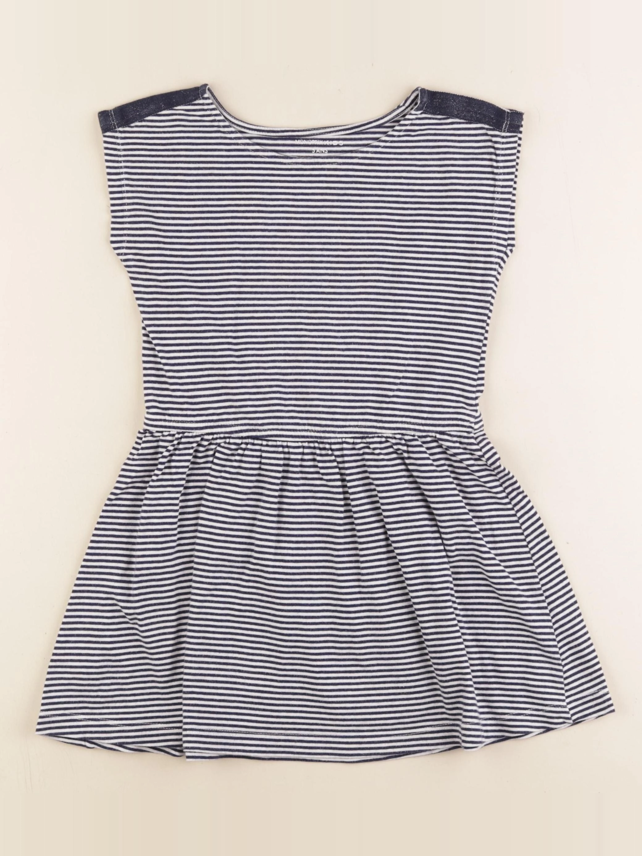 Monoprix - robe blanc, bleu - 5 ans