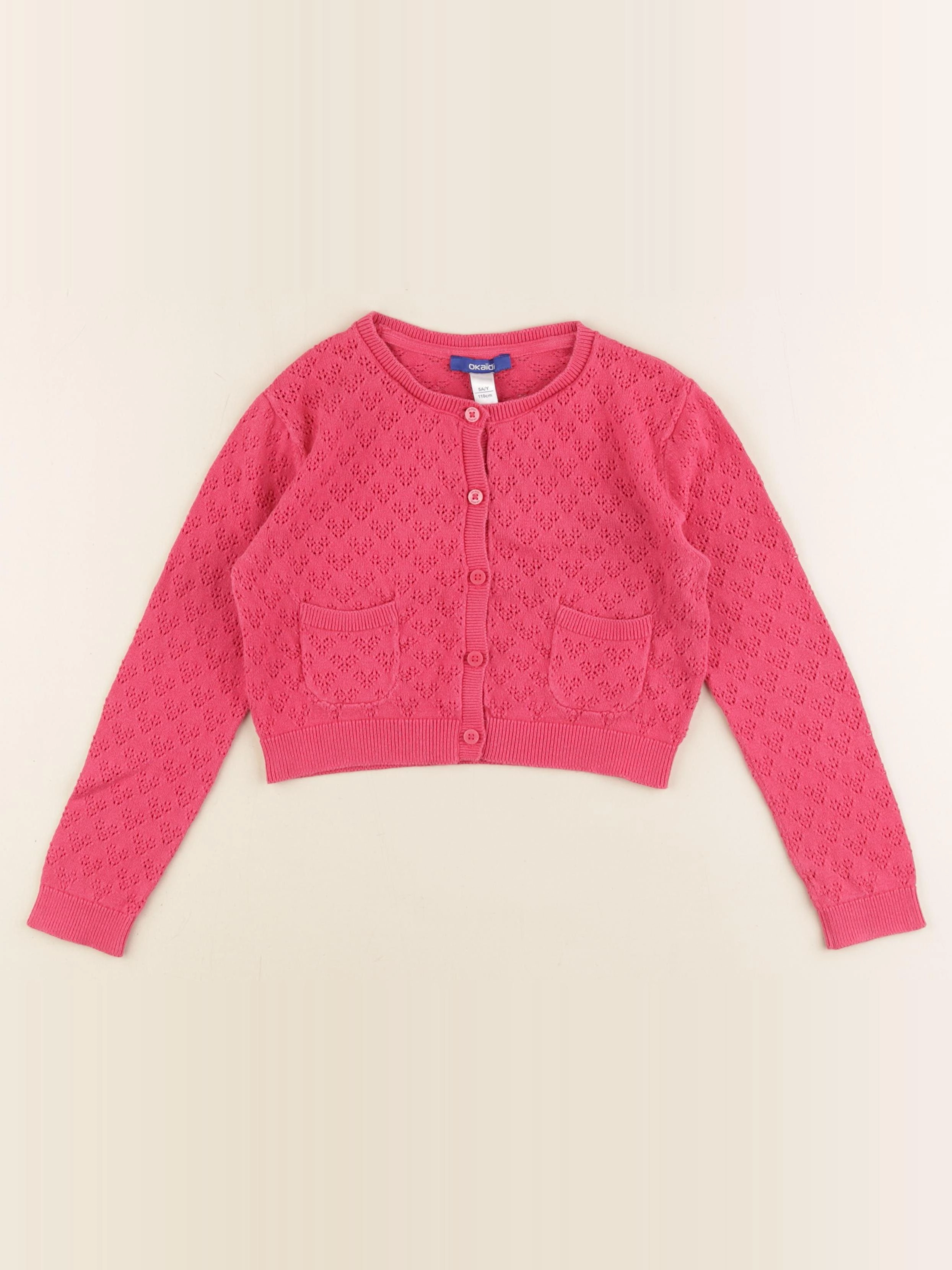 Okaidi - gilet rose - 5 ans