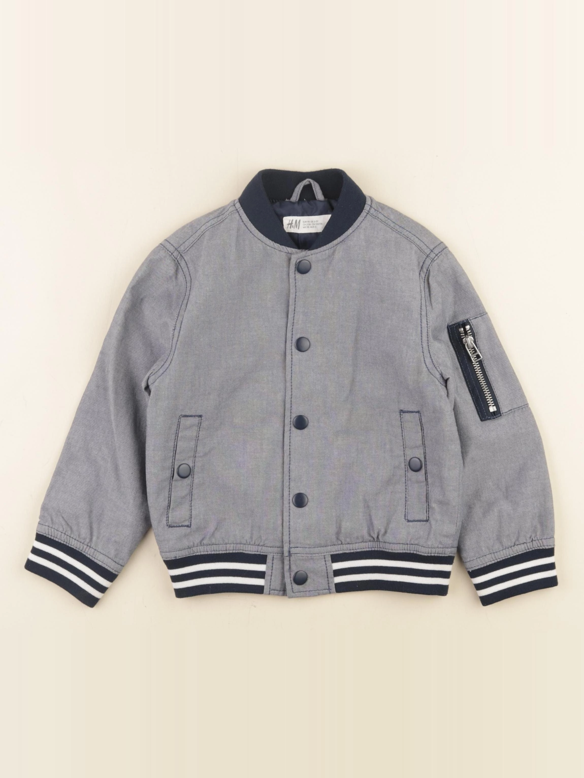 H&M - veste bleu - 2/3 ans