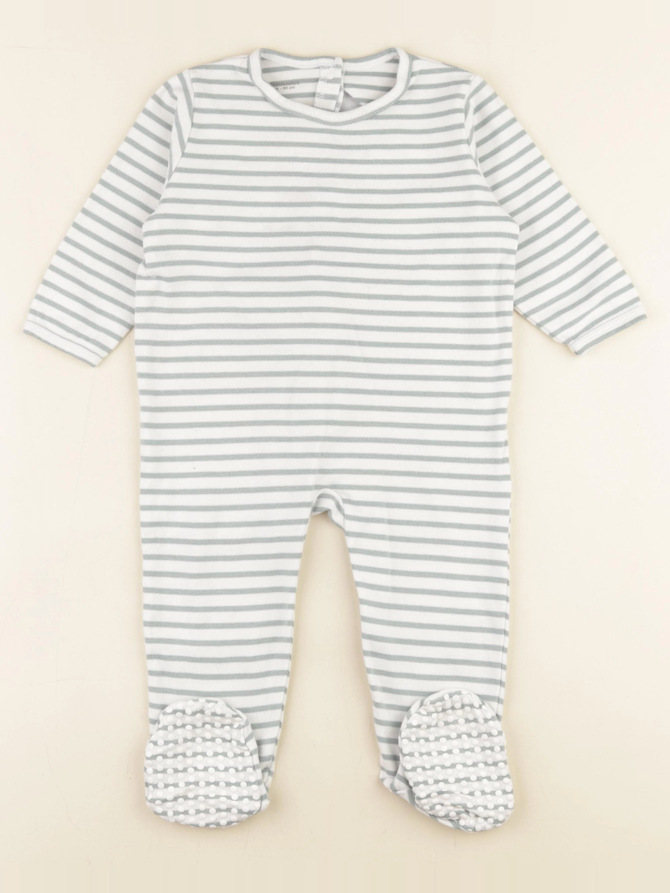 Vertbaudet - pyjama coton beige, vert - 24 mois
