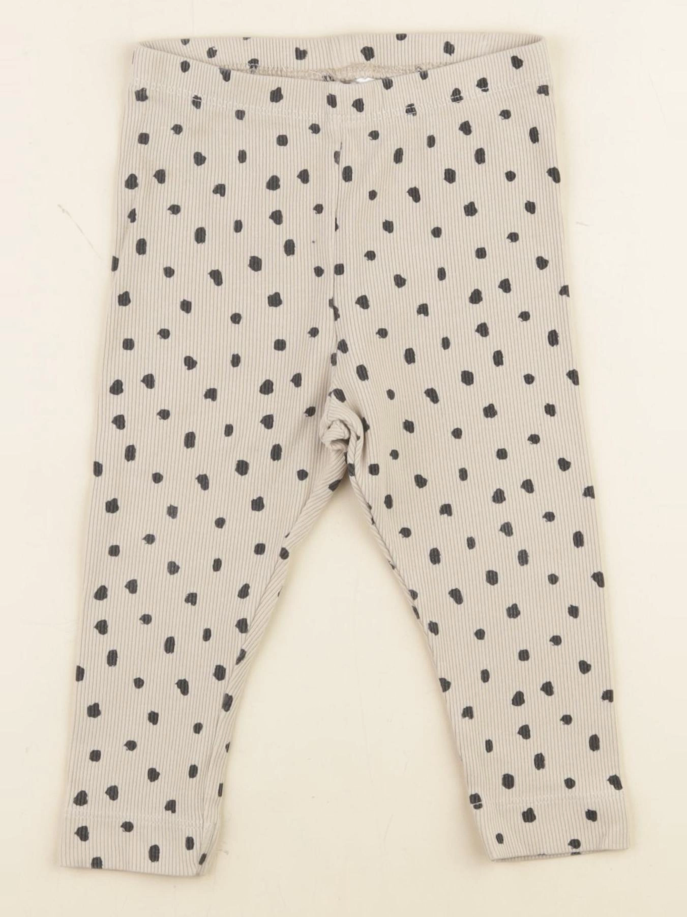 H&M - legging beige, noir - 9/12 mois