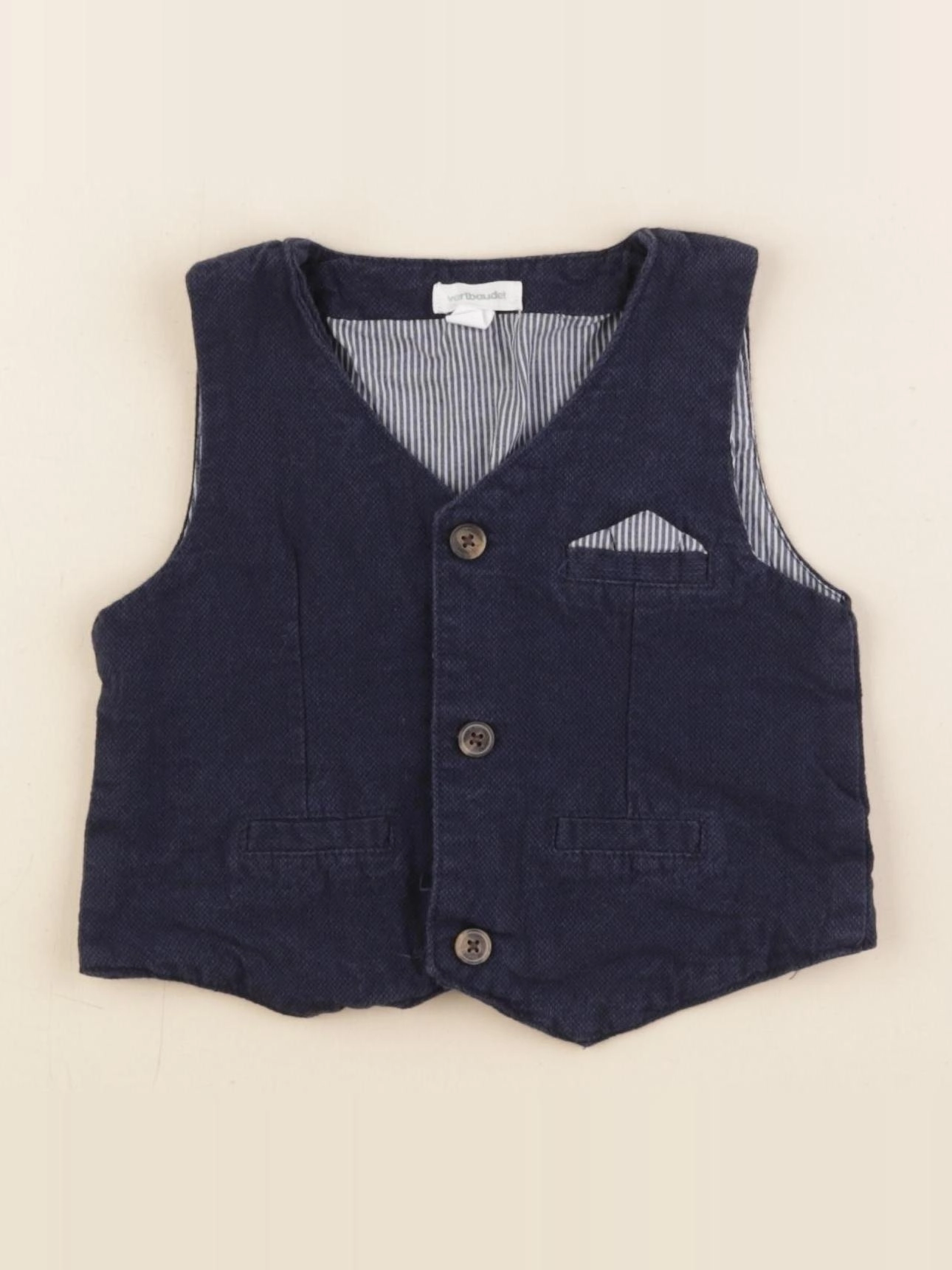 Vertbaudet - gilet bleu - 12 mois