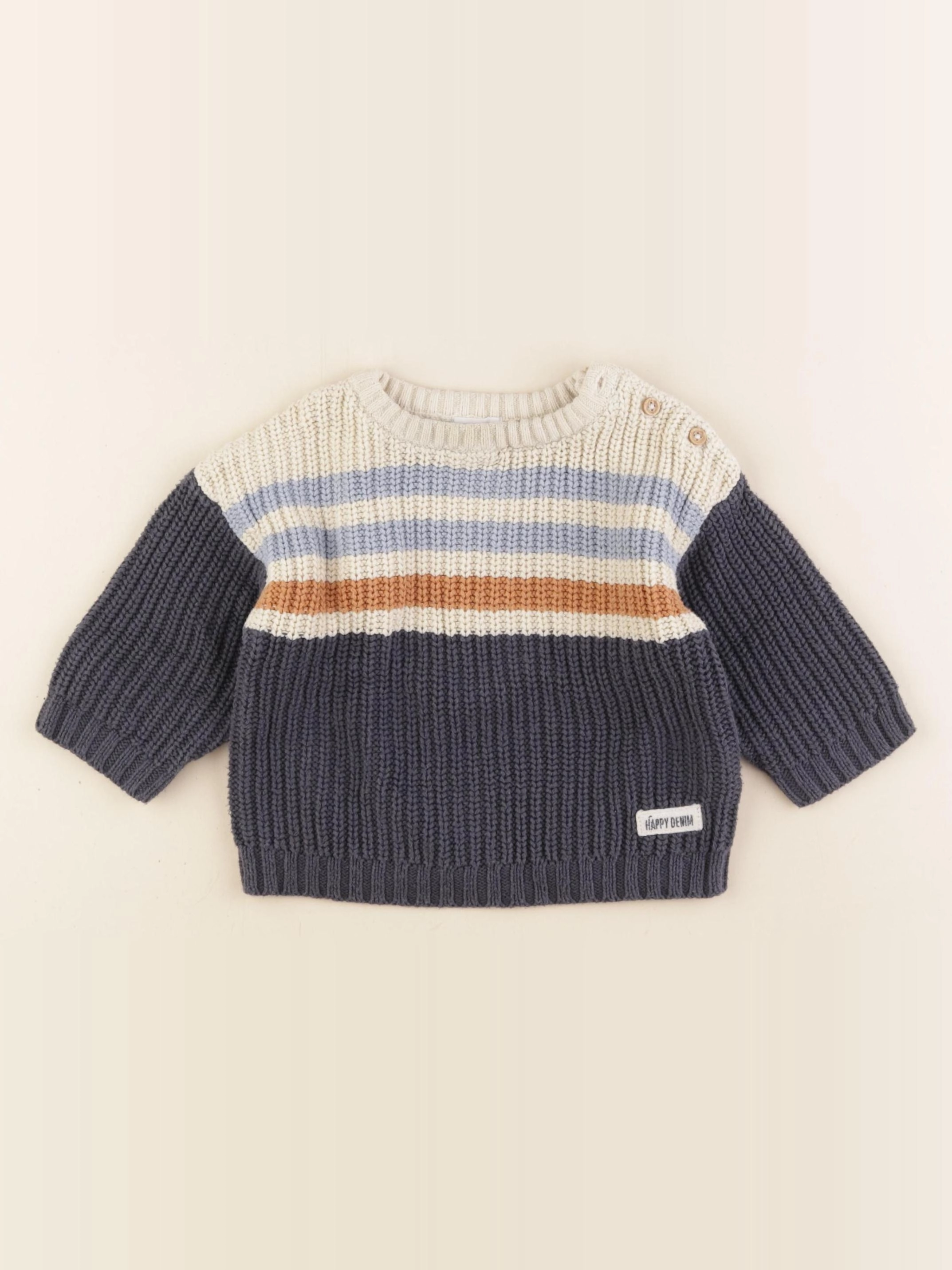 Vertbaudet - pull bleu - 12 mois