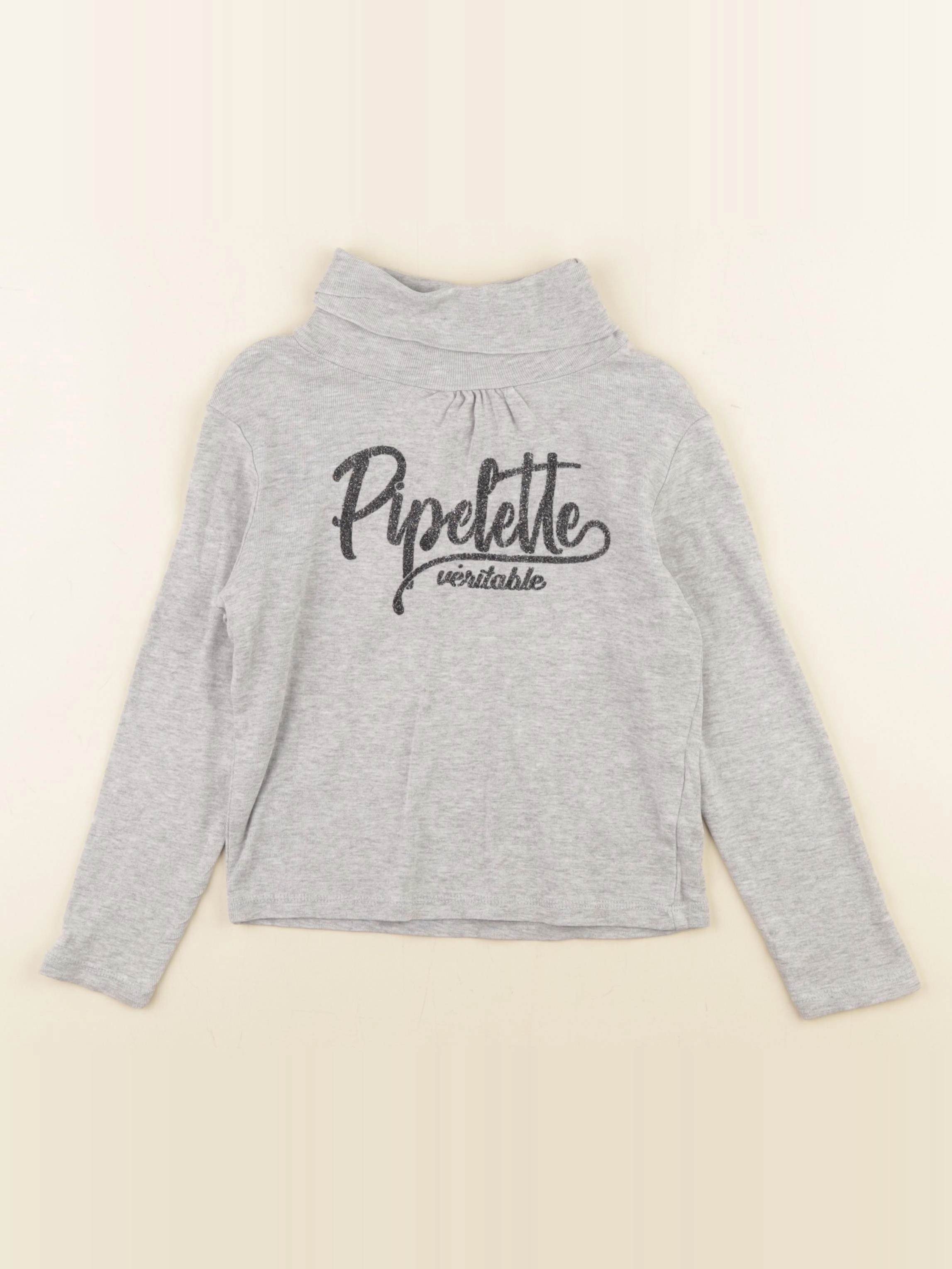 Vertbaudet - sous-pull gris, argent - 6 ans