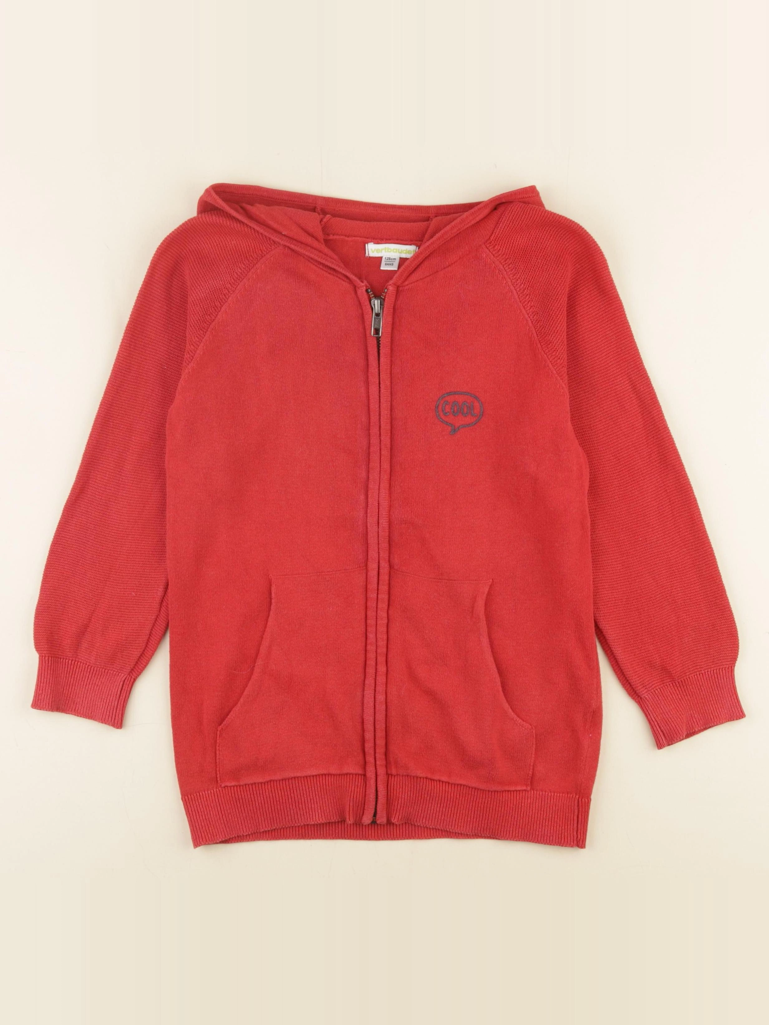 Vertbaudet - gilet rouge - 8 ans