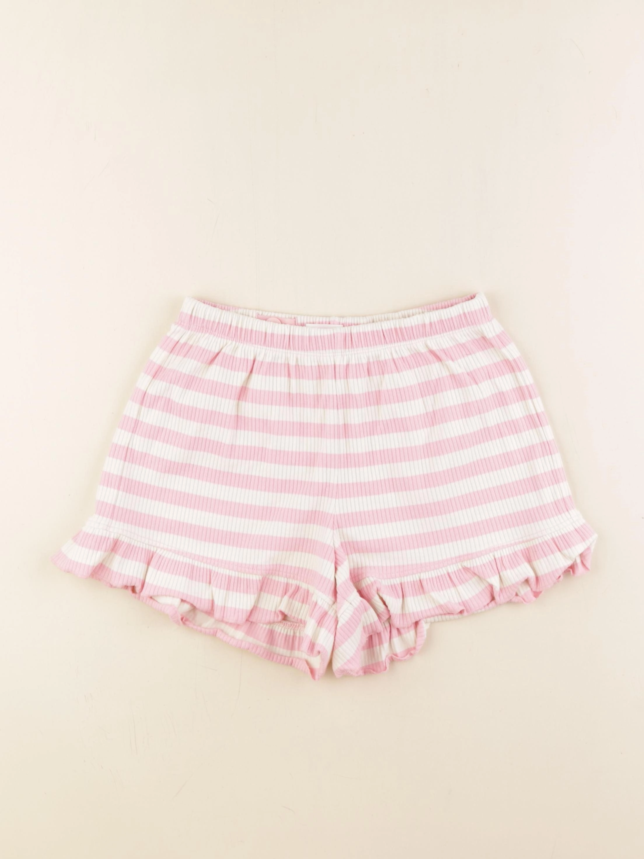 Arket - short blanc, rose - 8/10 ans