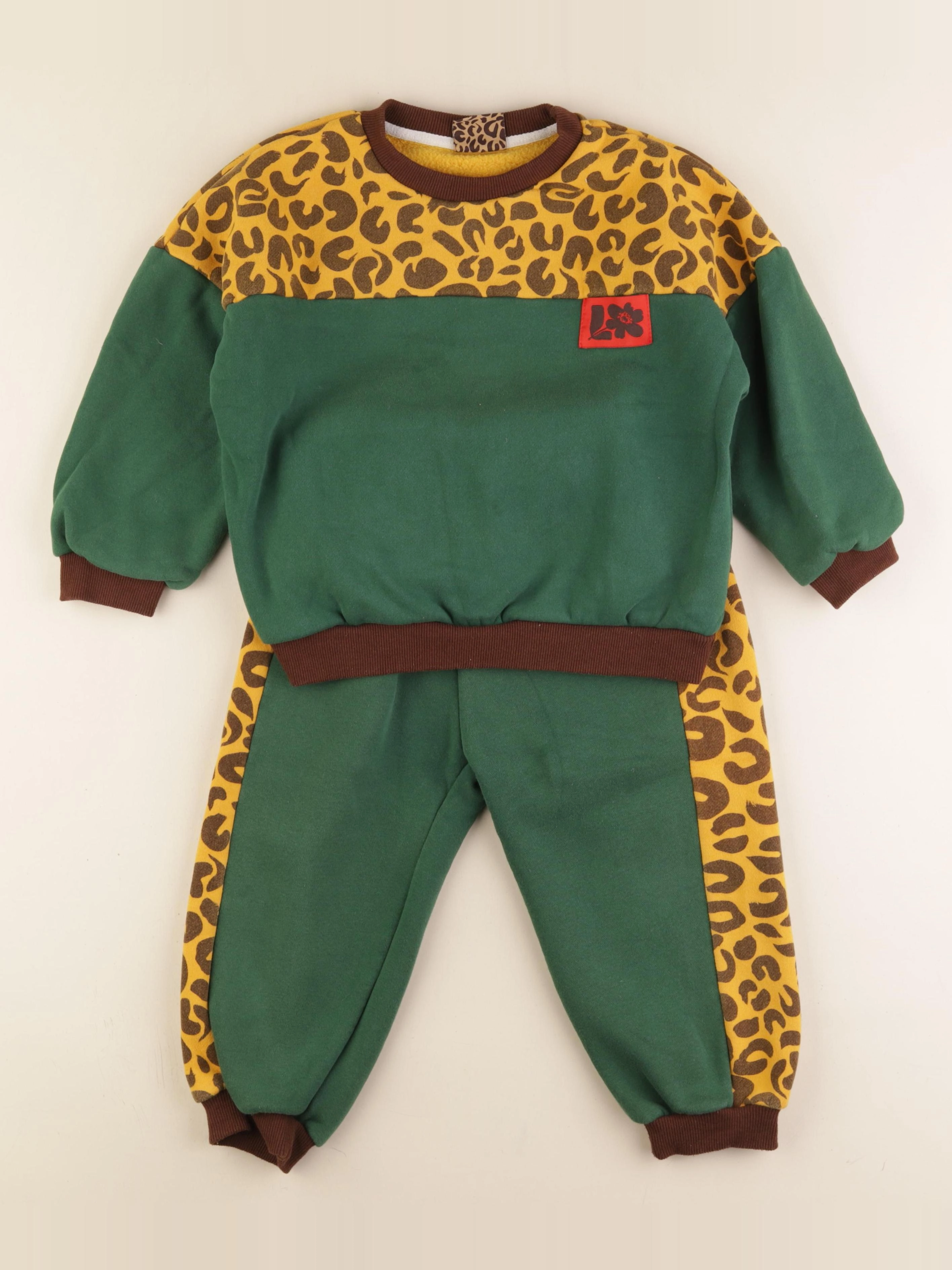 Gamin gamine - ensemble vert - 5/6 ans