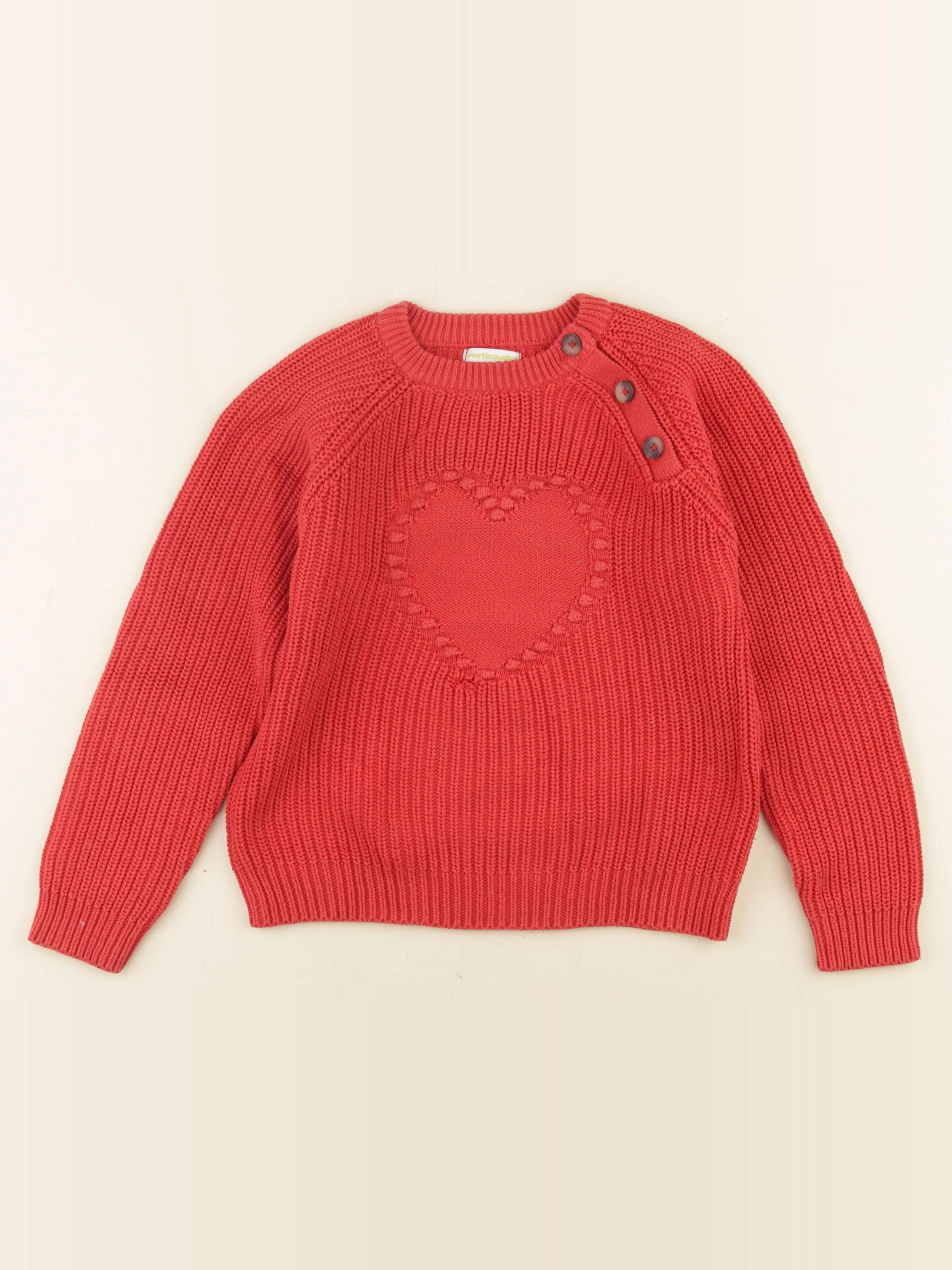 Vertbaudet - pull rouge - 8 ans