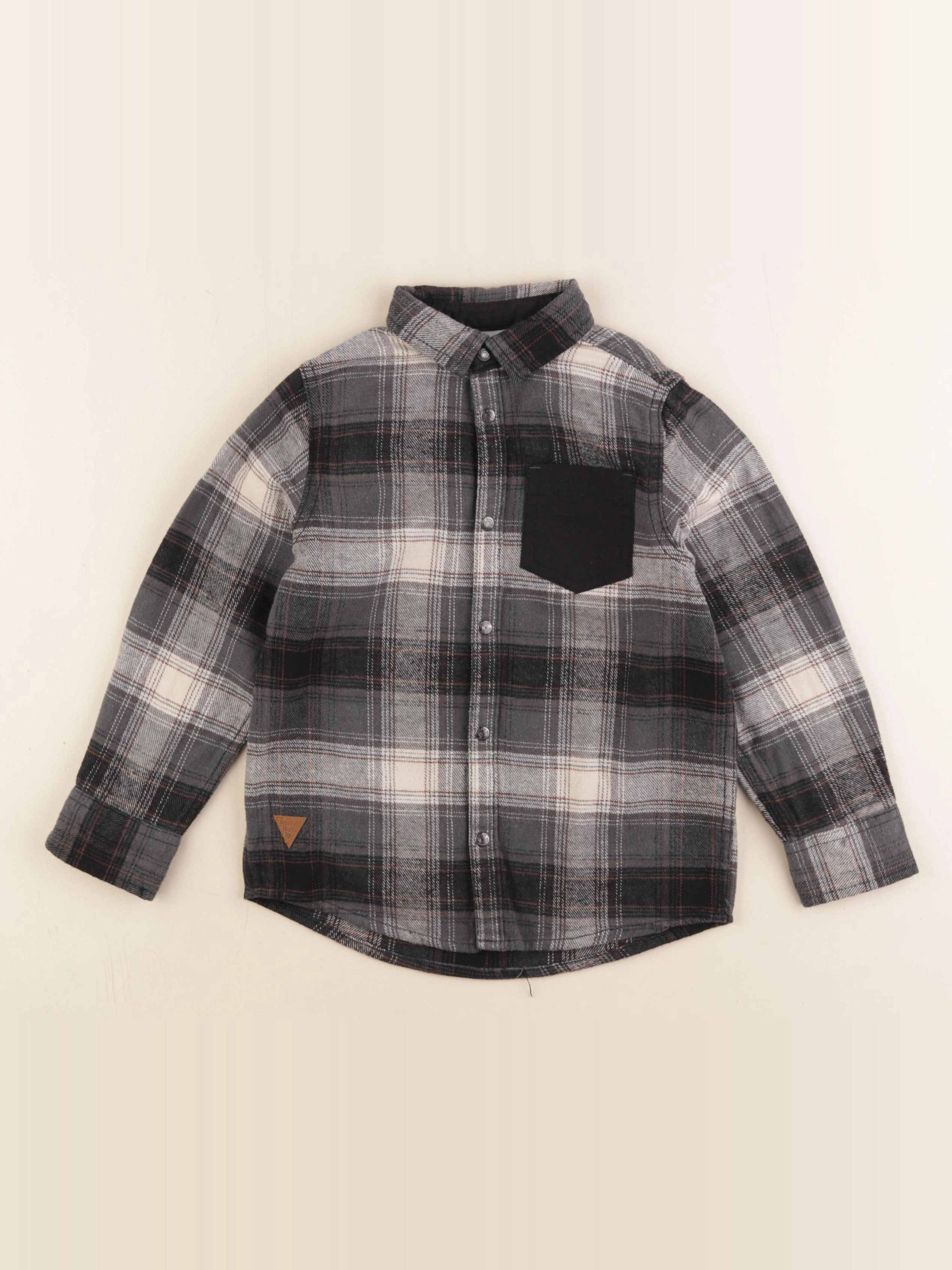 Vertbaudet - chemise gris - 6 ans